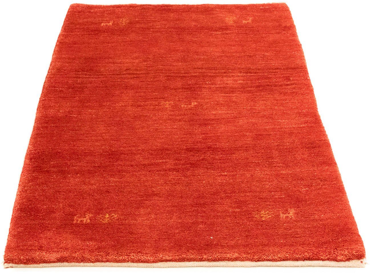 Wollteppich Gabbeh - Loribaft Perser - 130 x 81 cm - rot, morgenland, rechteckig, Höhe: 12 mm, Wohnzimmer, Handgeknüpft, Einzelstück mit Zertifikat