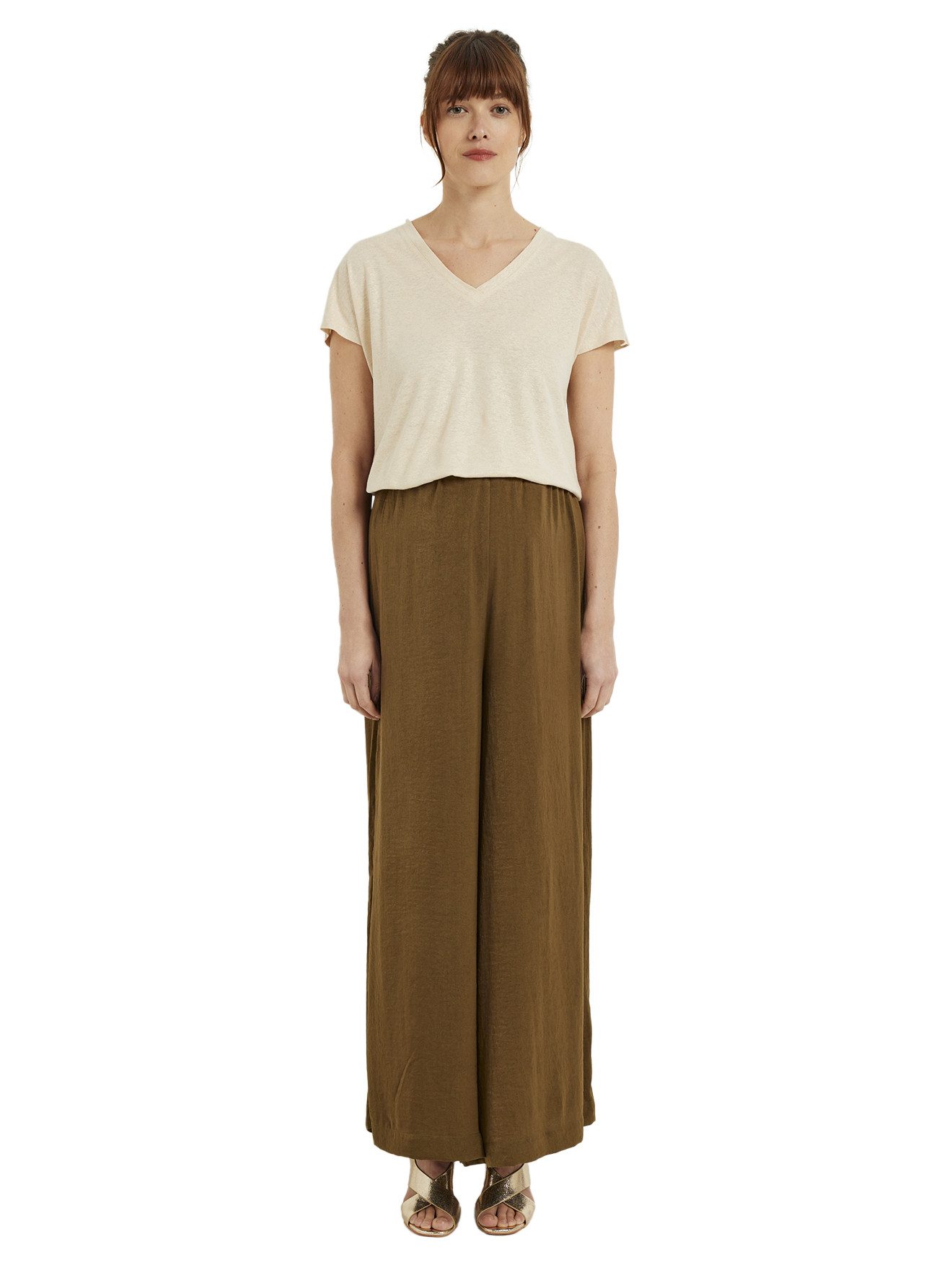 vertbaudet Umstandsshirt Umstands-Shirt, Viskose-Leinen-Mix mit Glanzeffekt