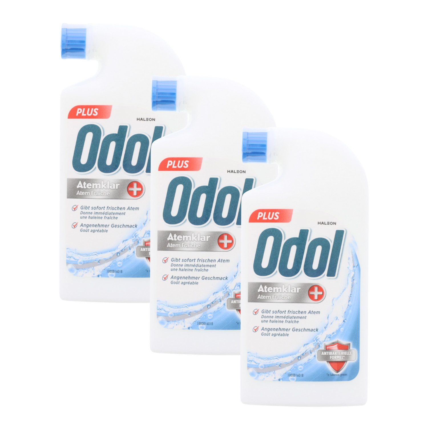 Odol Mundspülung 3 x Odol Plus Atemklar Alkoholfreies Mundwasser Konzentrat je 125ml fü