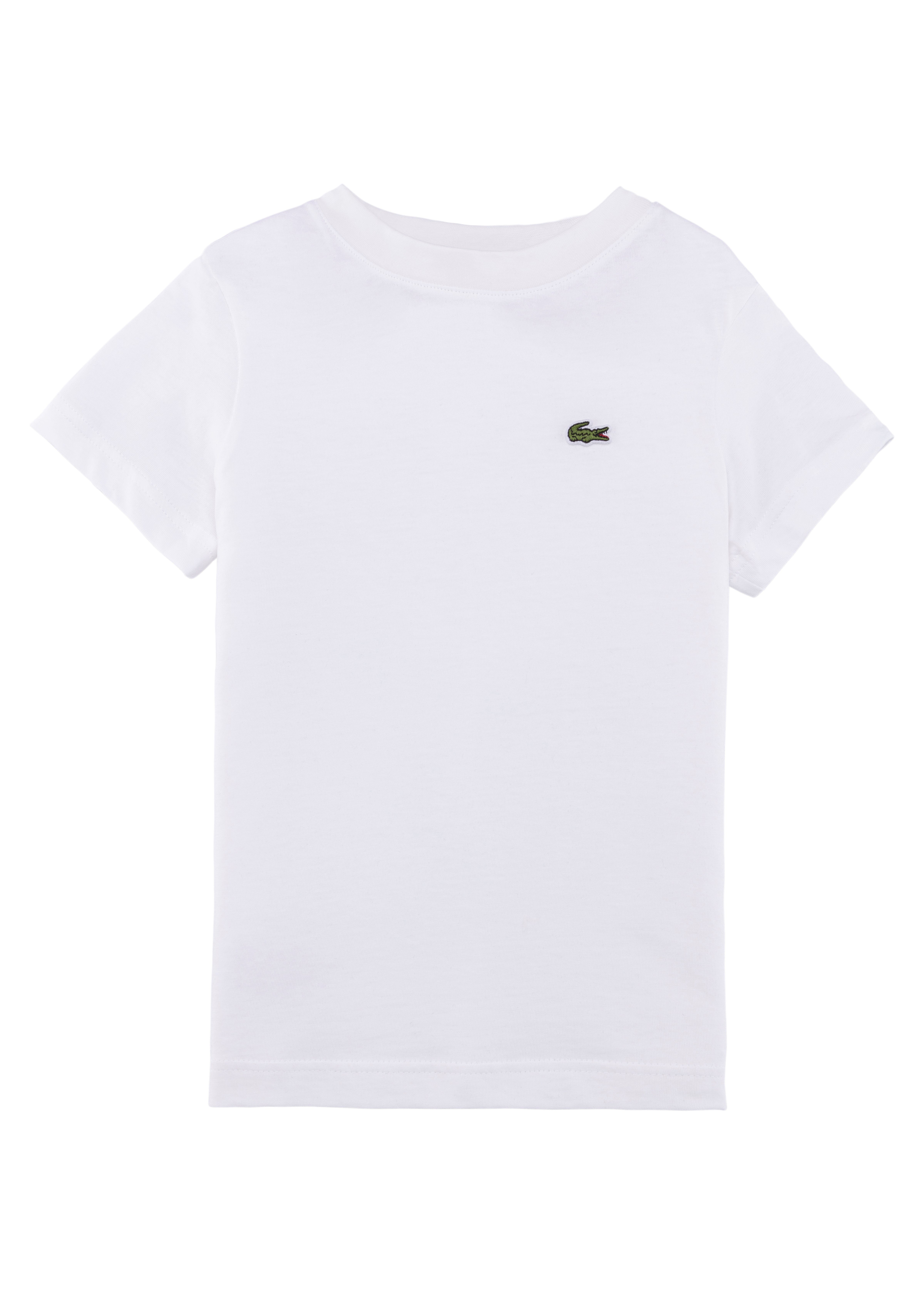 Lacoste auf T-Shirt mit Brusthöhe Lacoste-Krokodil WHITE