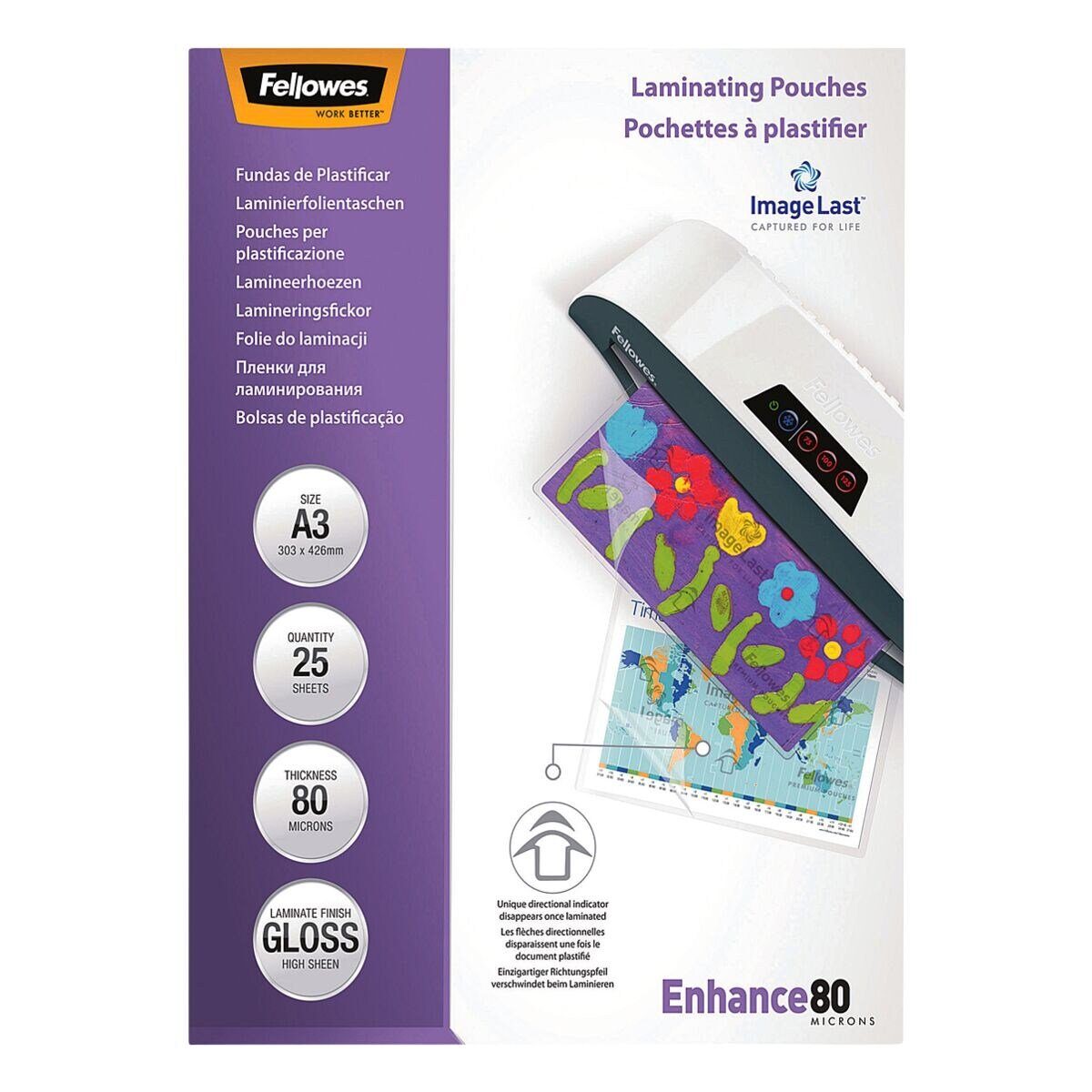 FELLOWES Laminierfolie ImageLast, A3 80 mic glänzend