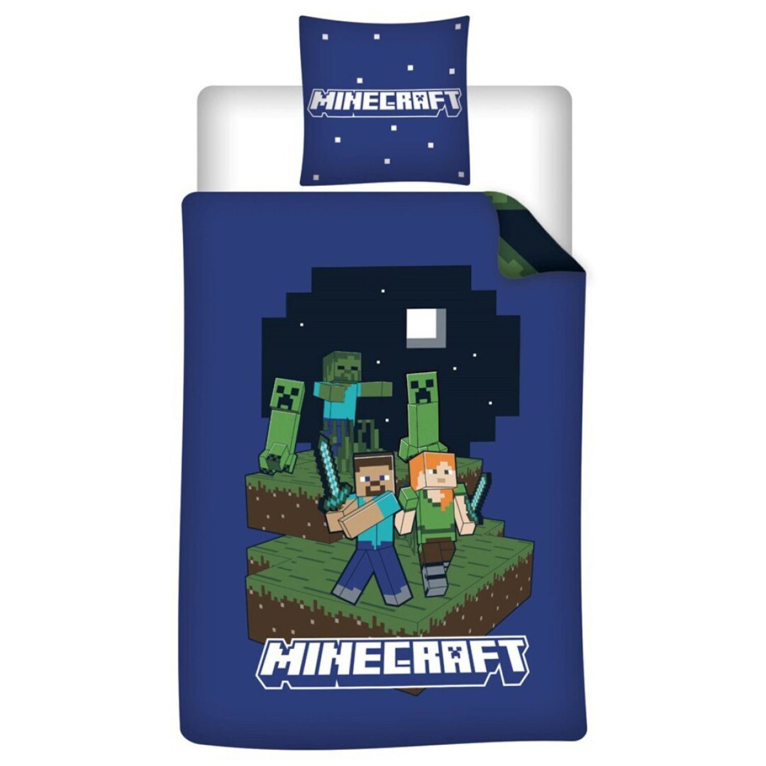 Minecraft Bettwäsche Minecraft Gamer Creeper Kinder Bettwäsche 2tlg. Set, 2 teilig, 135/140x200 65x65 cm