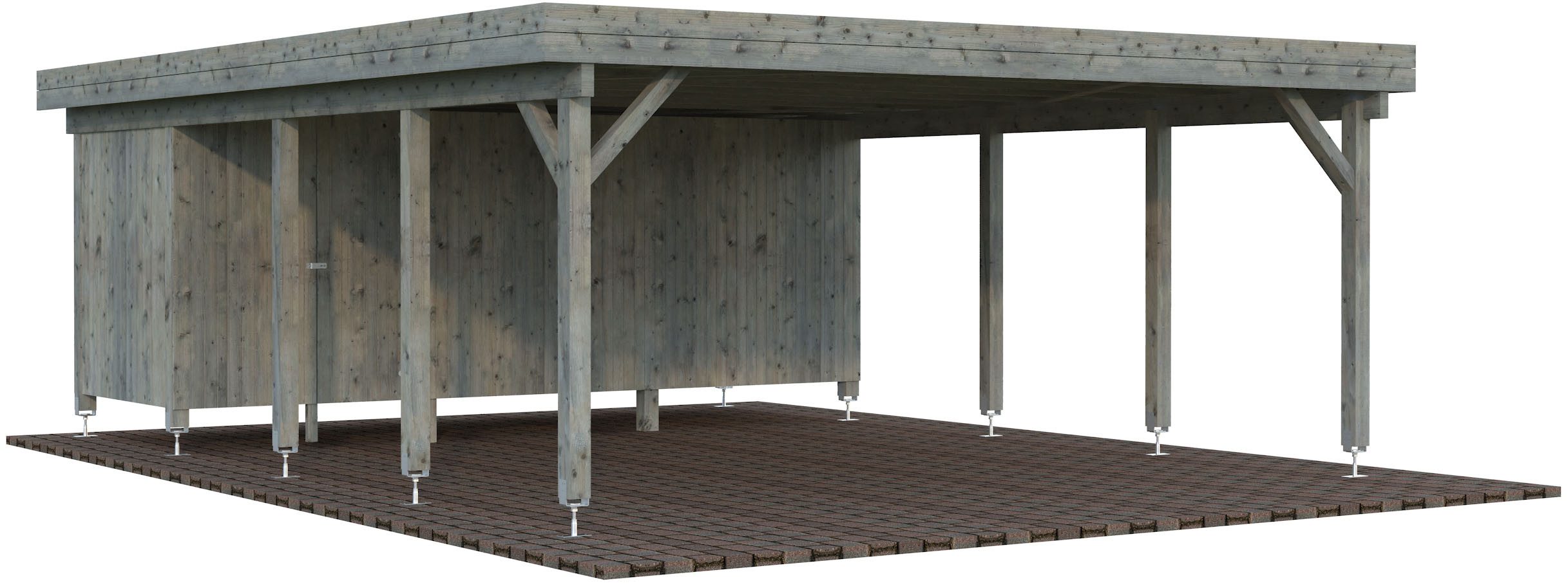 Palmako Doppelcarport Karl mit Geräteraum, BxT: 600x764 cm, 209 cm Einfahrtshöhe