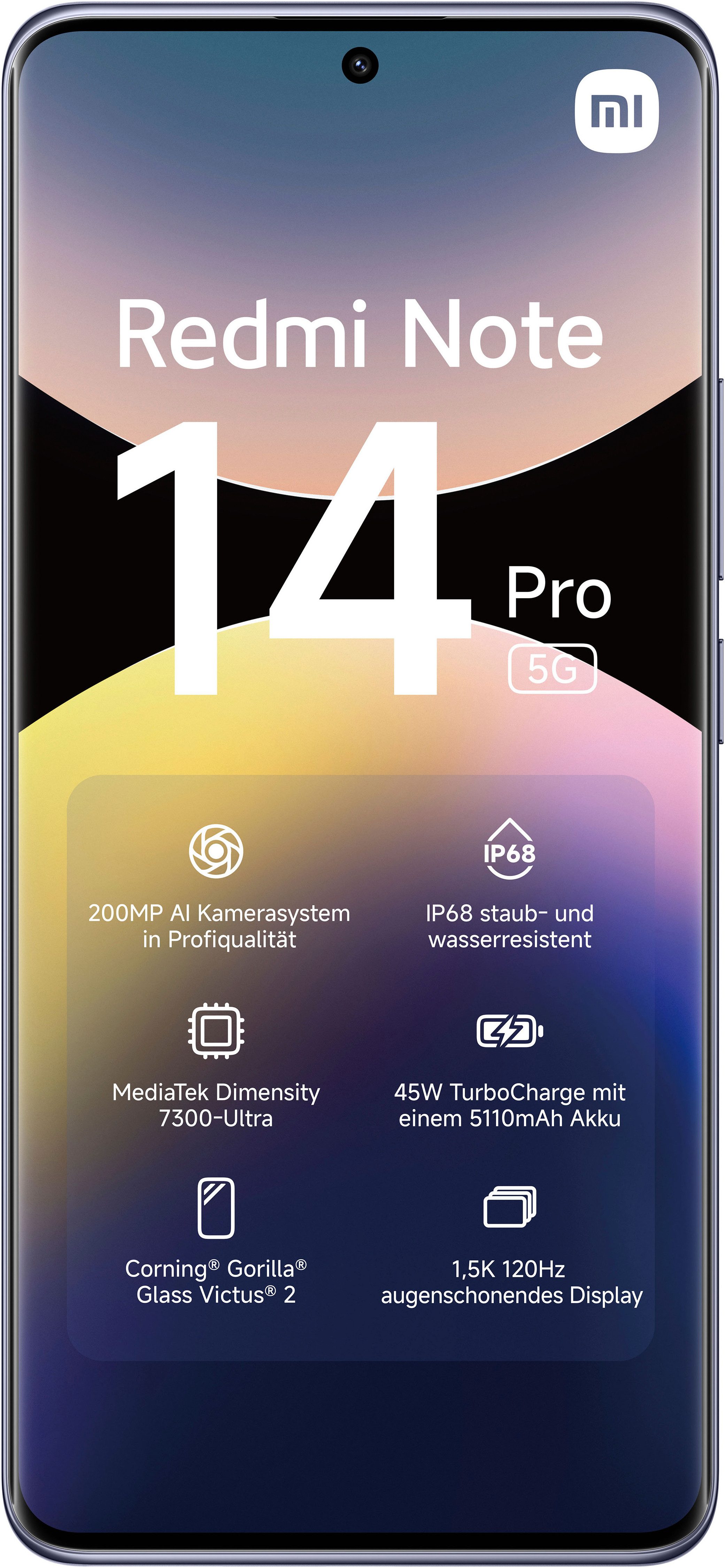 Xiaomi Redmi Note 14 Pro 5G Smartphone (16,94 cm/6,67 Zoll, 256 GB Speicherplatz, 200 MP Kamera)