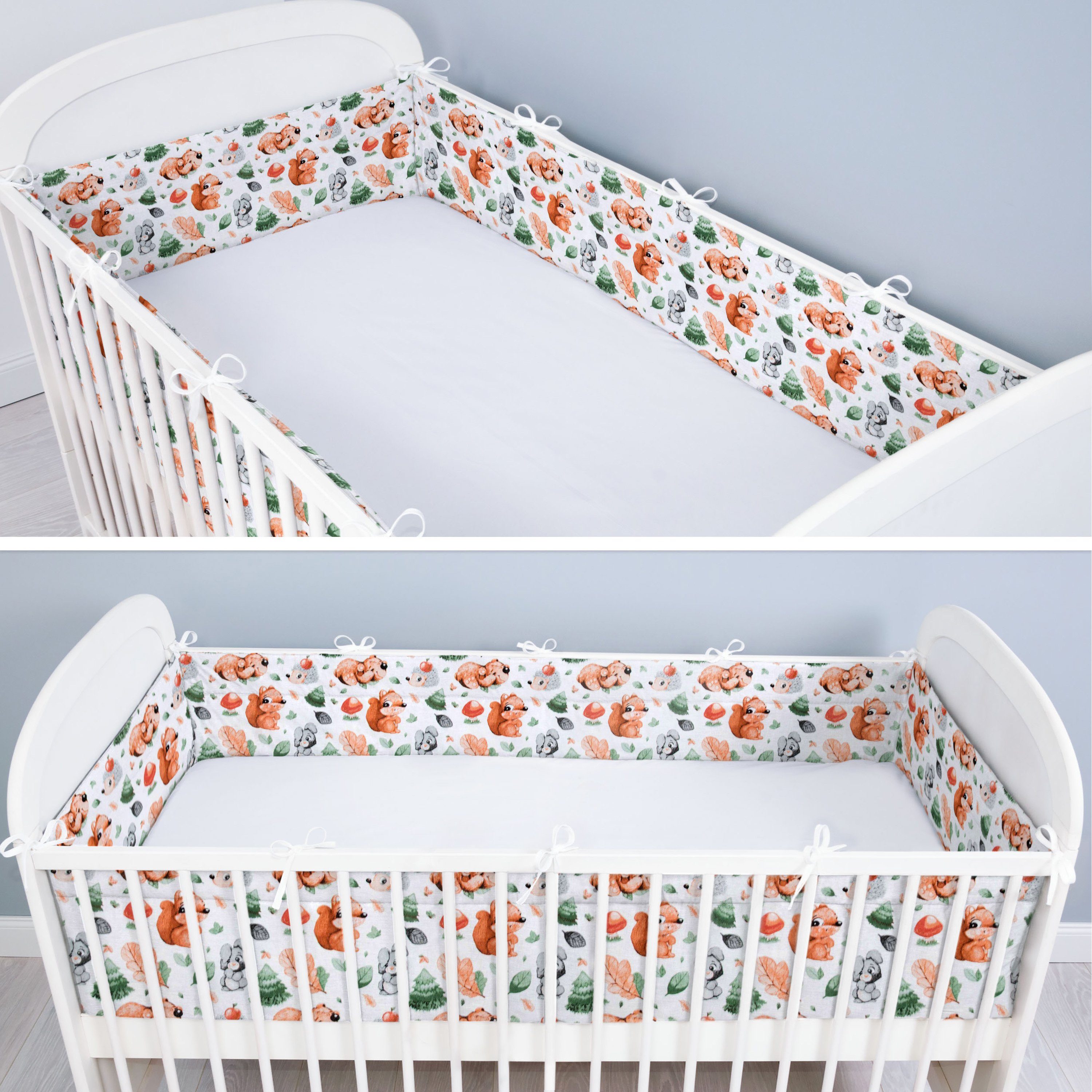 Amilian Bettnestchen Bettumrandung (Made in EU) 420x30 cm - für Babybett 140x70 cm geeignet, (140 x 70 cm geeignet (rundherum) mit Kantenschutz, Nestchen), Umrandungen