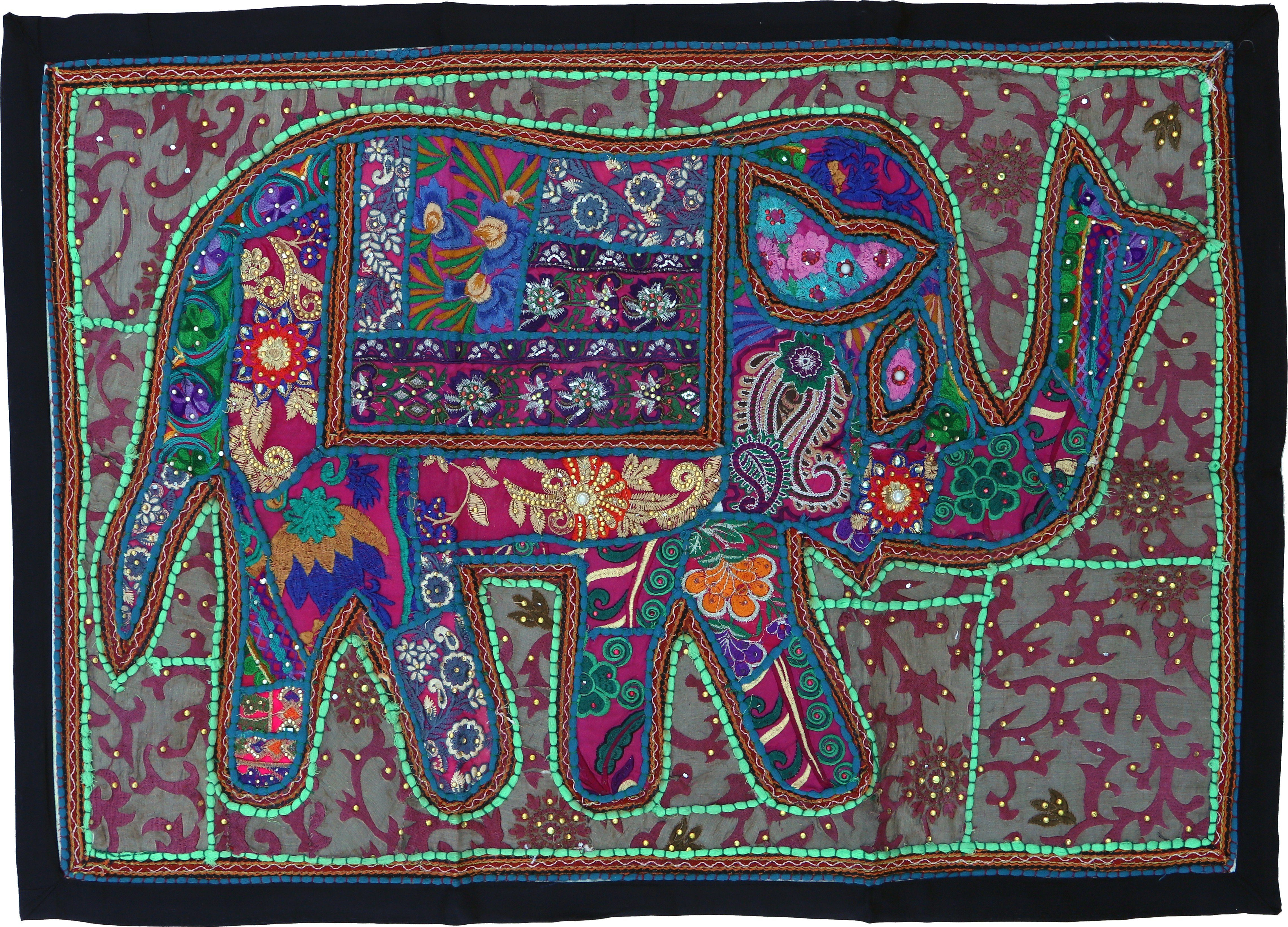 Wandteppich Indischer Wandteppich Patchwork.., Guru-Shop, Höhe: 65 mm Muster 10