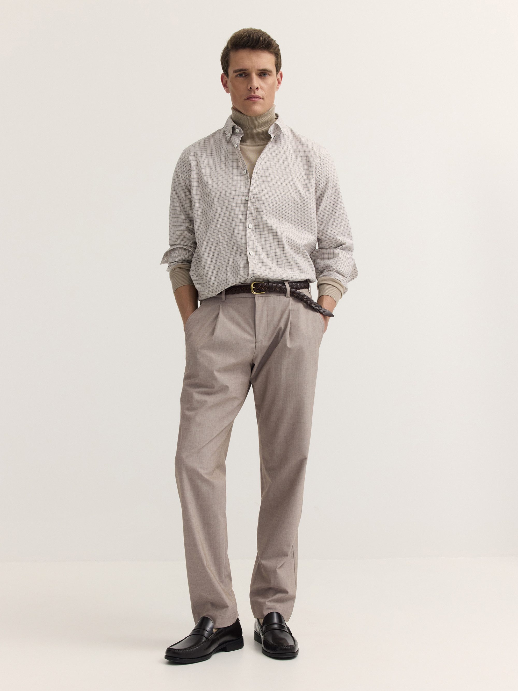 bugatti Chinohose Tapered Fit Tapered Fit Wool Look 4-Way Stretch