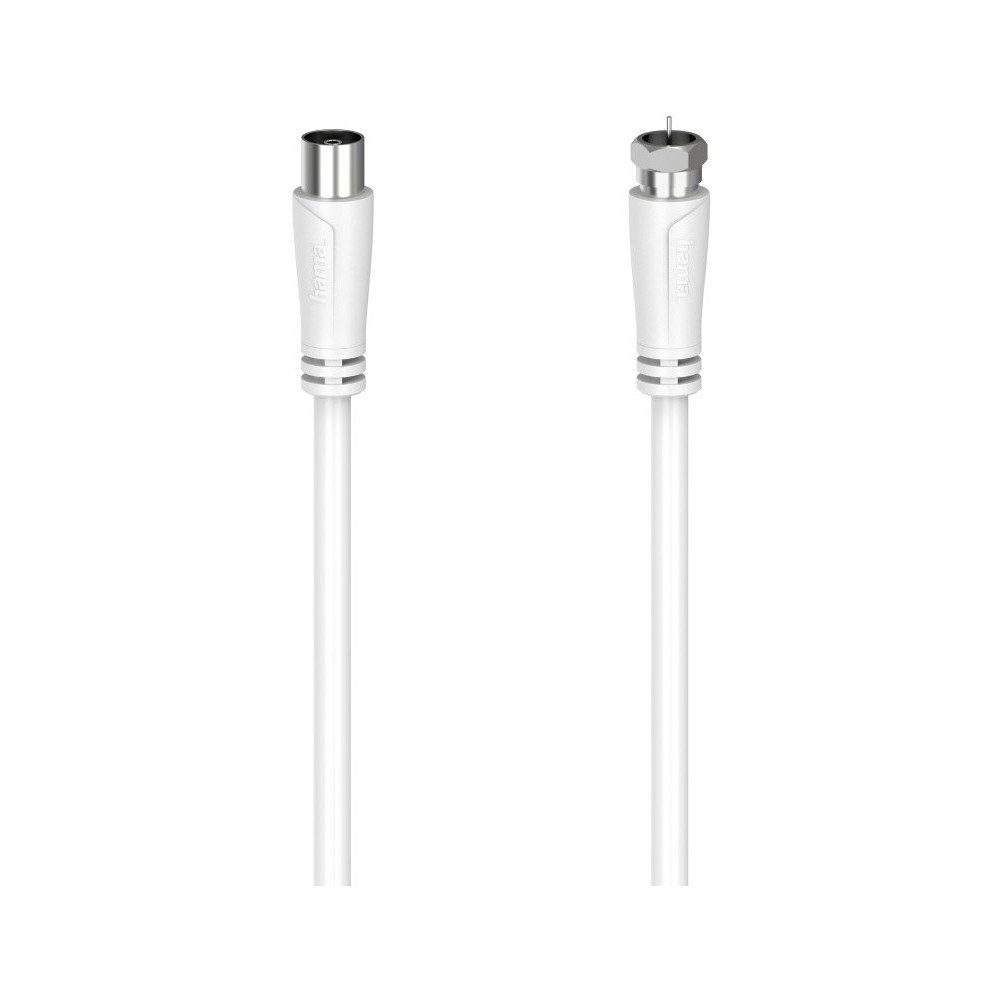 Hama Hama SAT-Anschlusskabel 3m F-Stecker zu Koax-Kupplung. Adapter F-Stecker zu Koax-Kupplung zu Koax-Kupplung