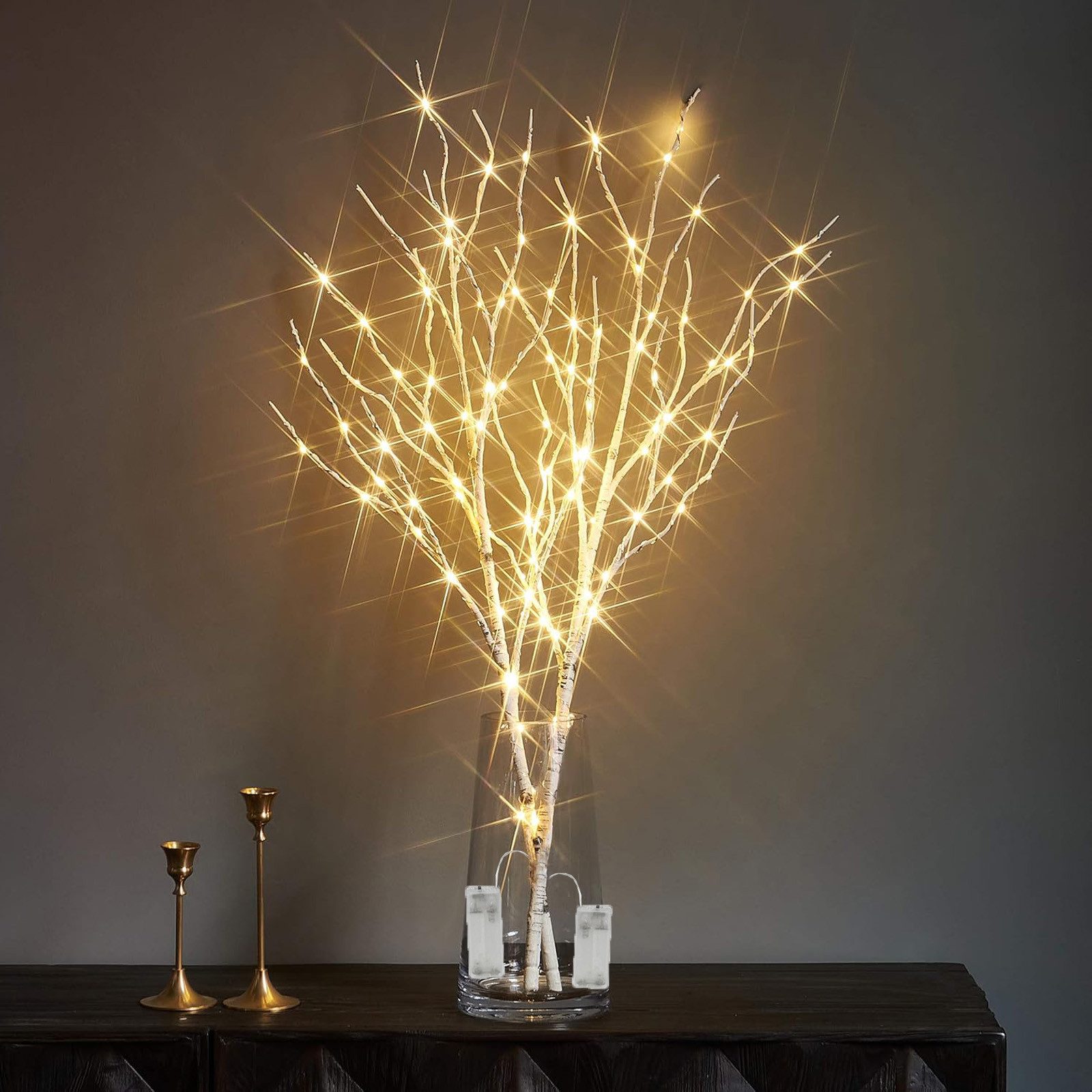 Kunstzweig LED-Leuchtzweig Lichterzweige Batteriebetrieben 50/100LED Lichte günstig online kaufen