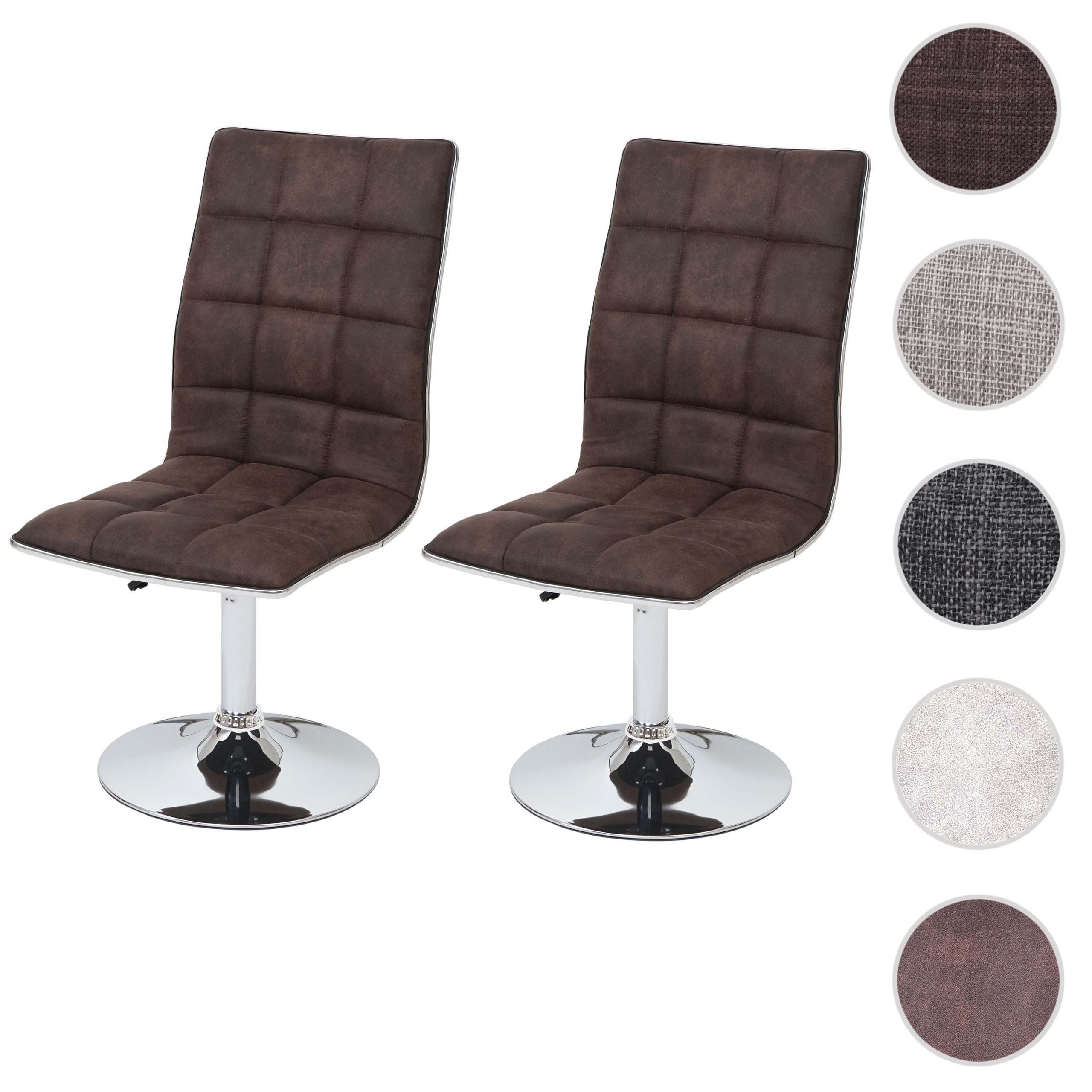 MCW Esszimmerstuhl C41 2er-Set Vintage Dunkelbraun Stoff/Textil günstig online kaufen