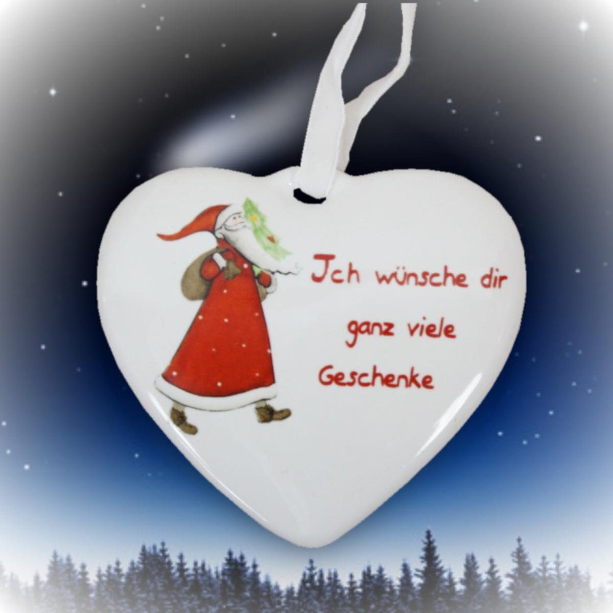 440s Christbaumschmuck 440s Keramik-Herz Hänger mit Spruch (1-tlg)