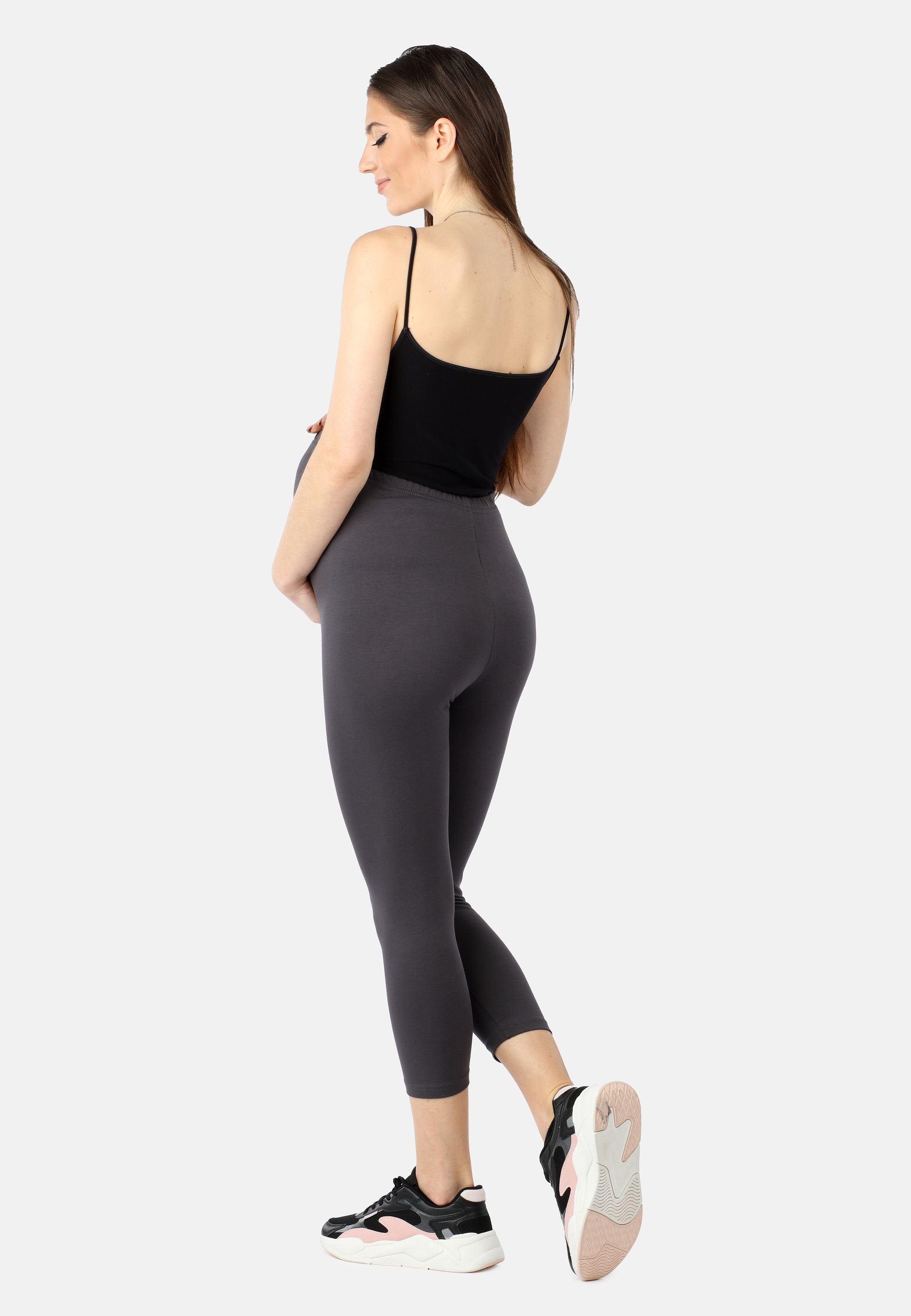 Be Mammy Umstandsleggings Damen 3/4 Umstandsleggings aus Bio-Baumwolle BE20-284 (1-tlg) elastischer Bund