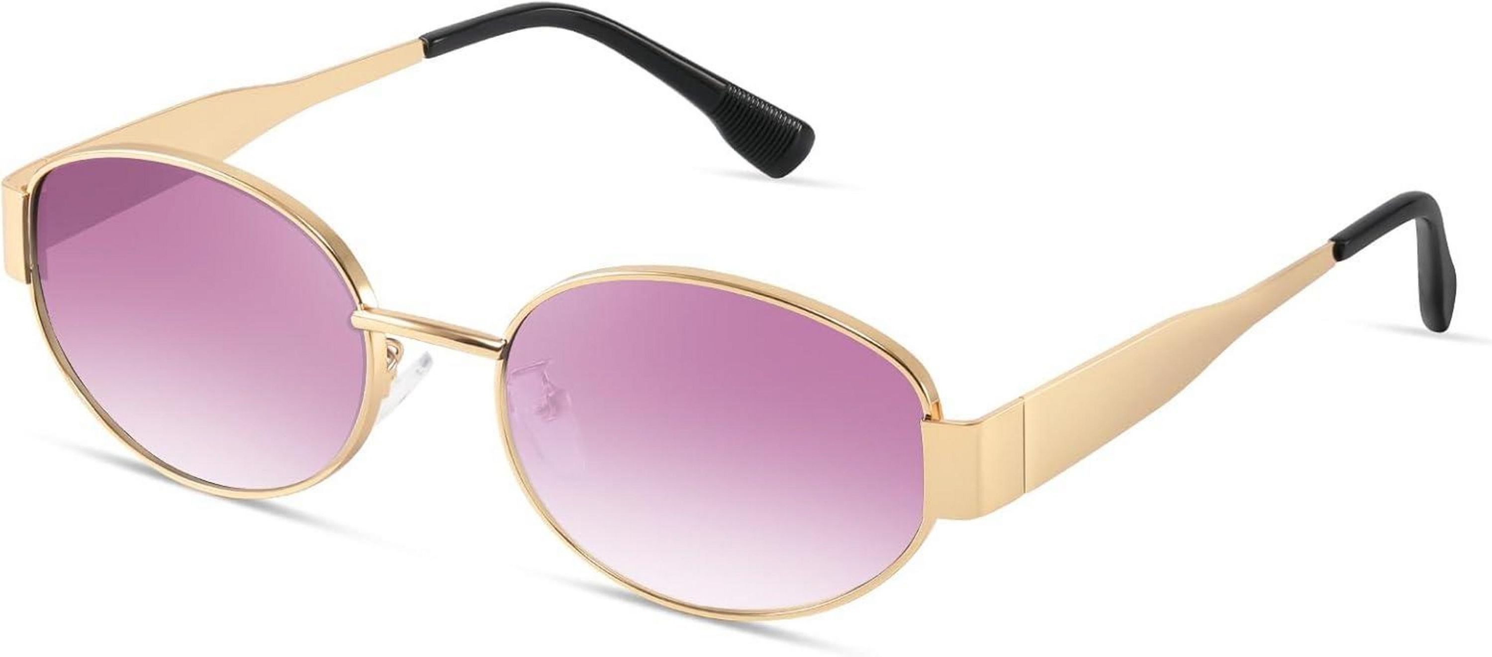 Retrosonnenbrille Sonnenbrille Damen Polarisiert Vintage Oval Gold UV400 Schutz