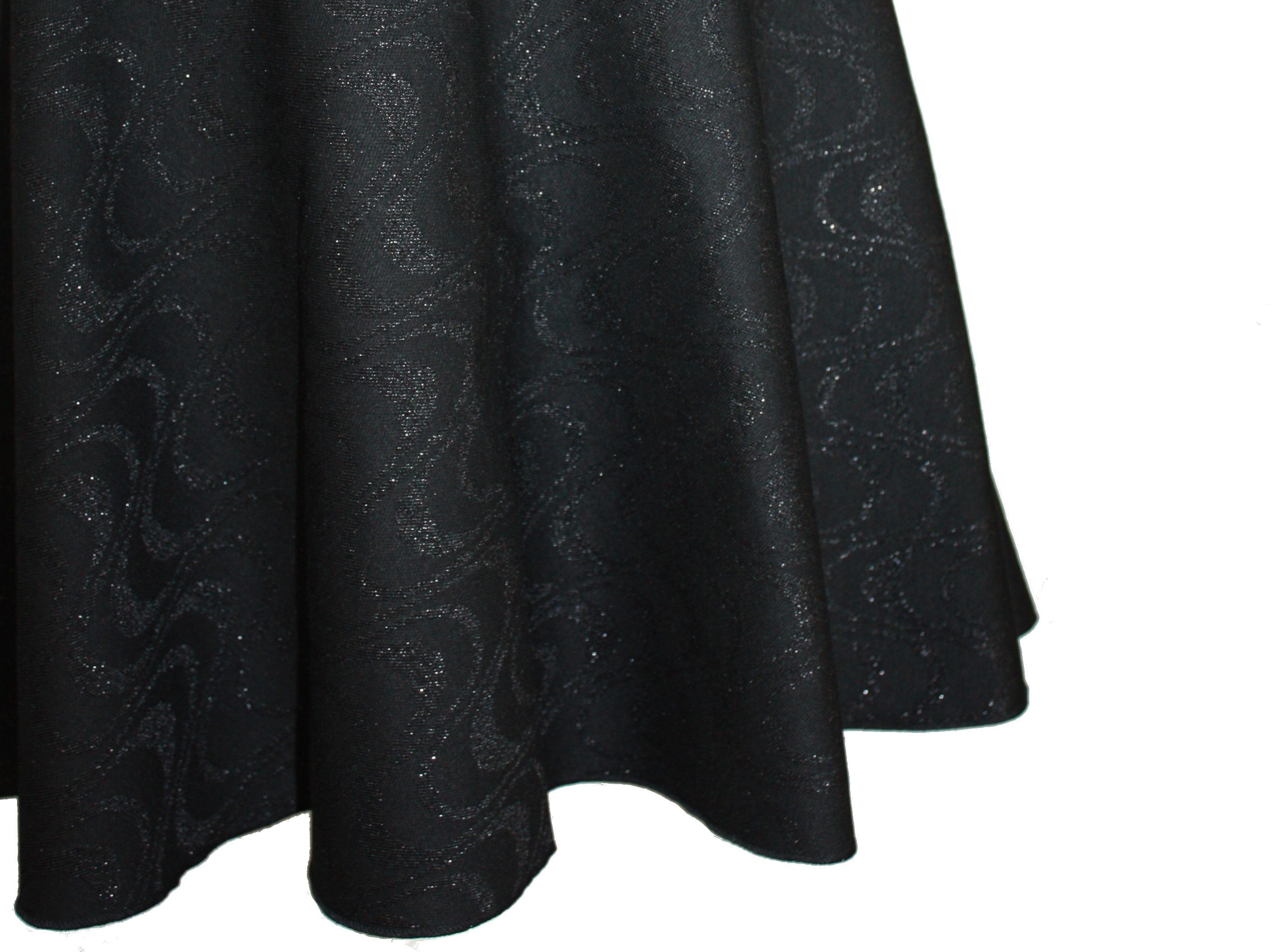 dunkle design A-Linien-Rock Schwarz Metallic Retro 57cm Elastischer Bund