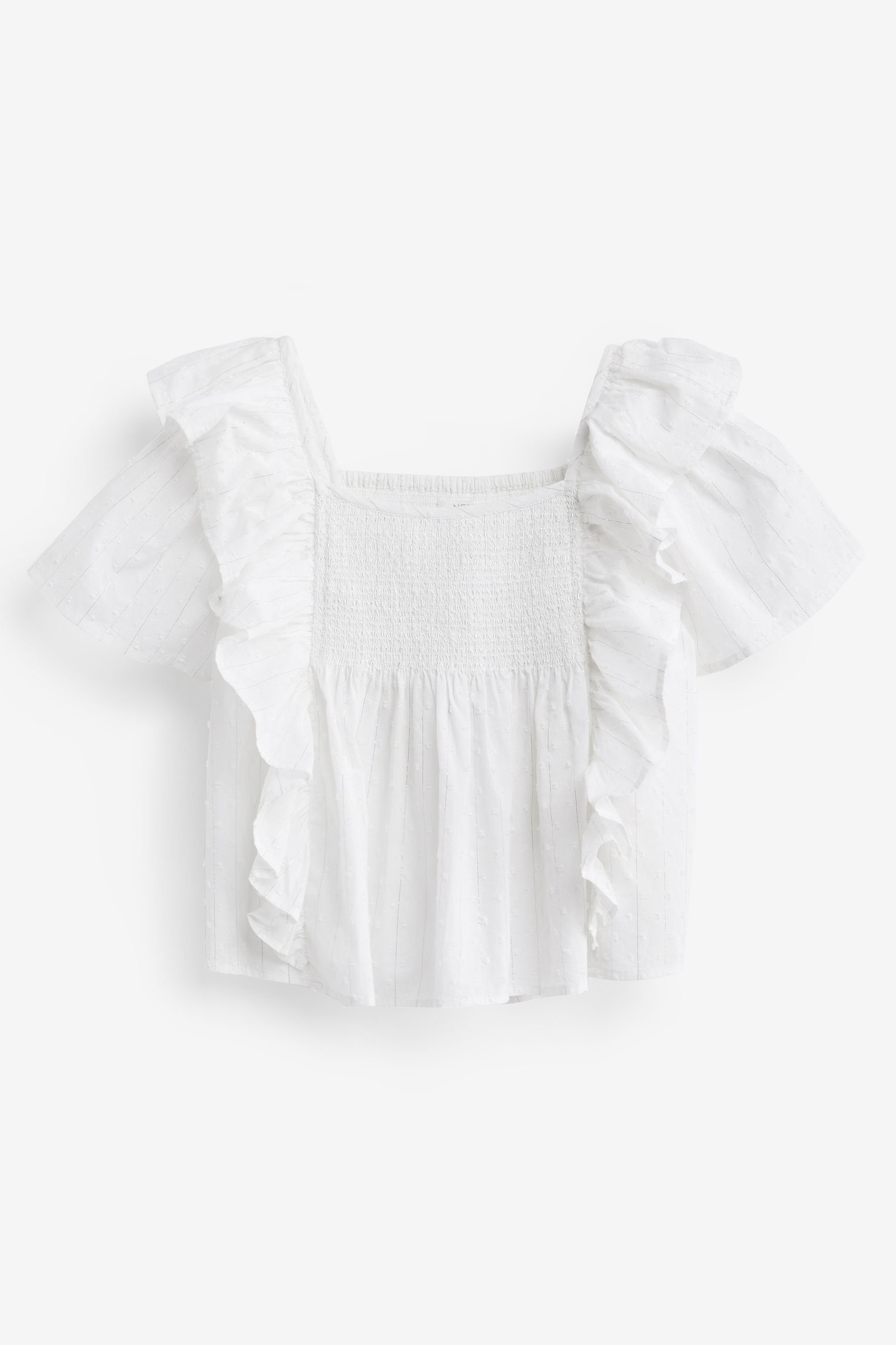 Next Blusenshirt Bluse mit Rüschen (1-tlg) White/Silver | Blusenshirts