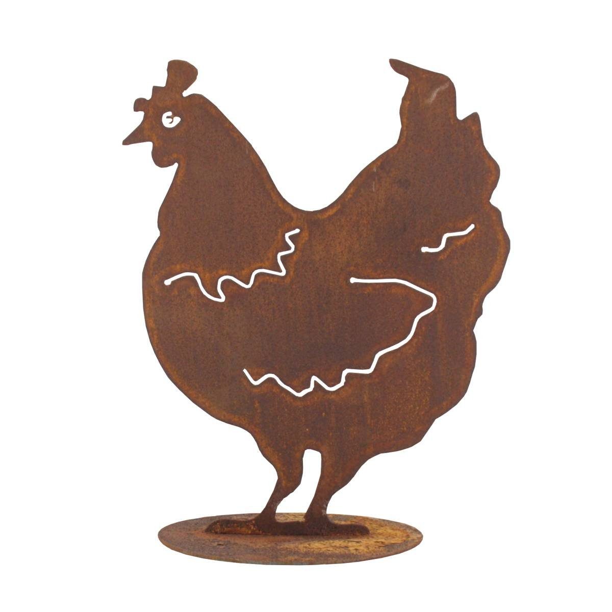 Gartenfigur 440s Rost-Henne LIESL ca. 40 cm H