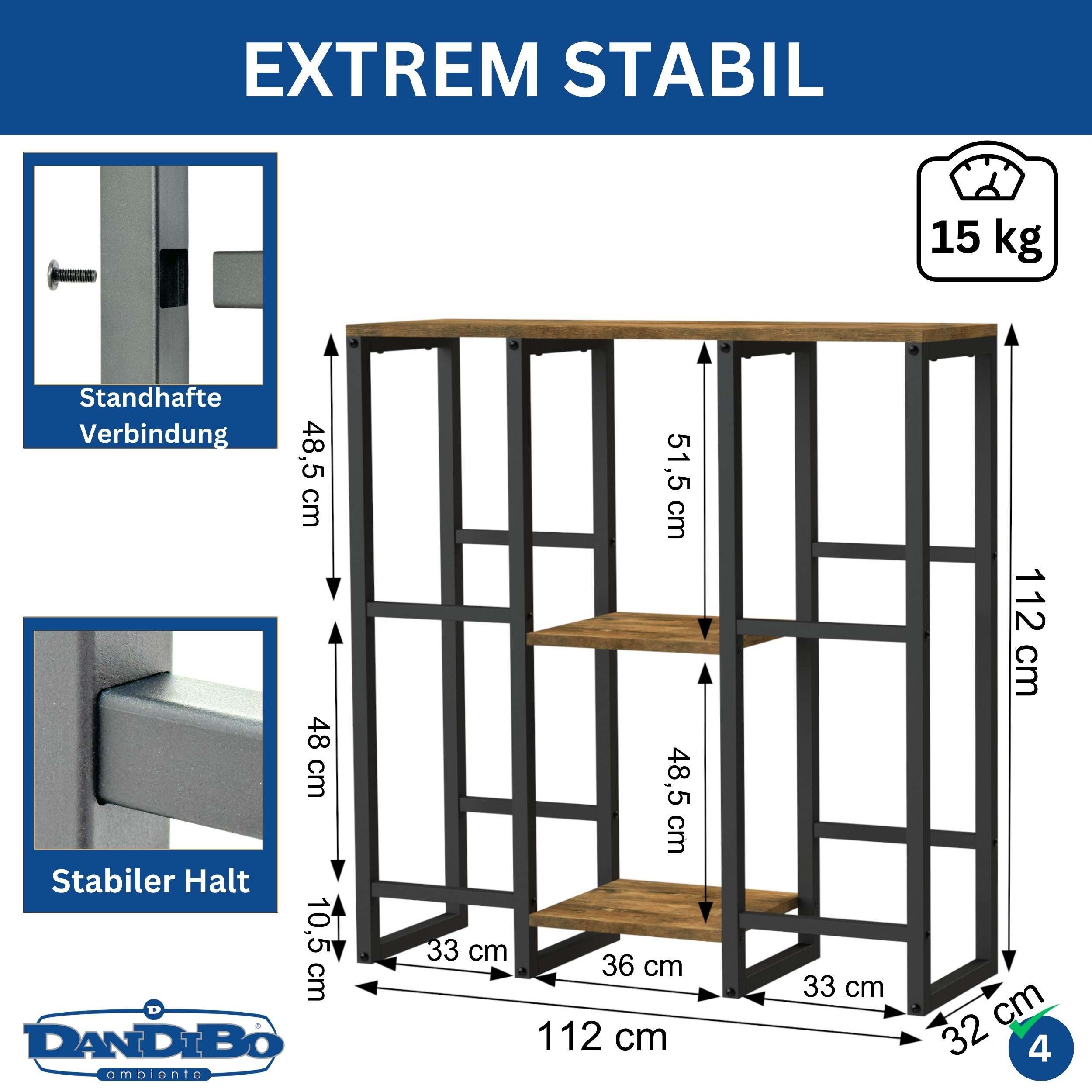 DanDiBo Kastenständer Getränkekistenregal 4 Kisten mit Ablage Holz Metall G günstig online kaufen