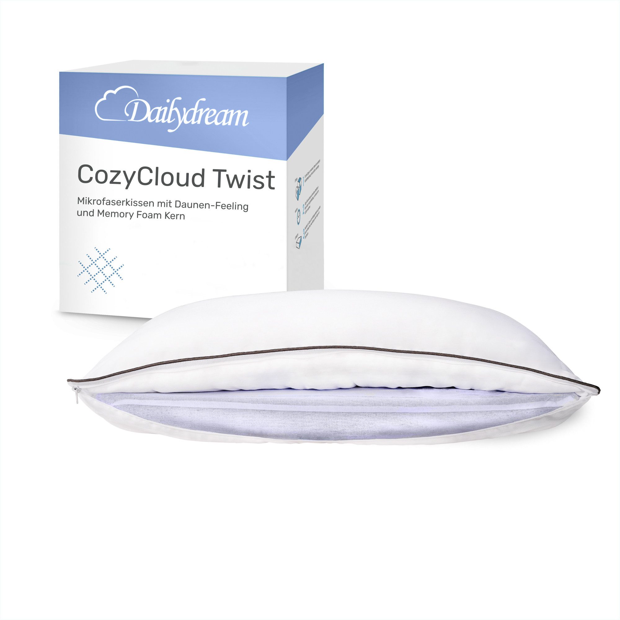 Dailydream Kopfkissen Dailydream CozyCloud Twist Mikrofaserkissen günstig online kaufen
