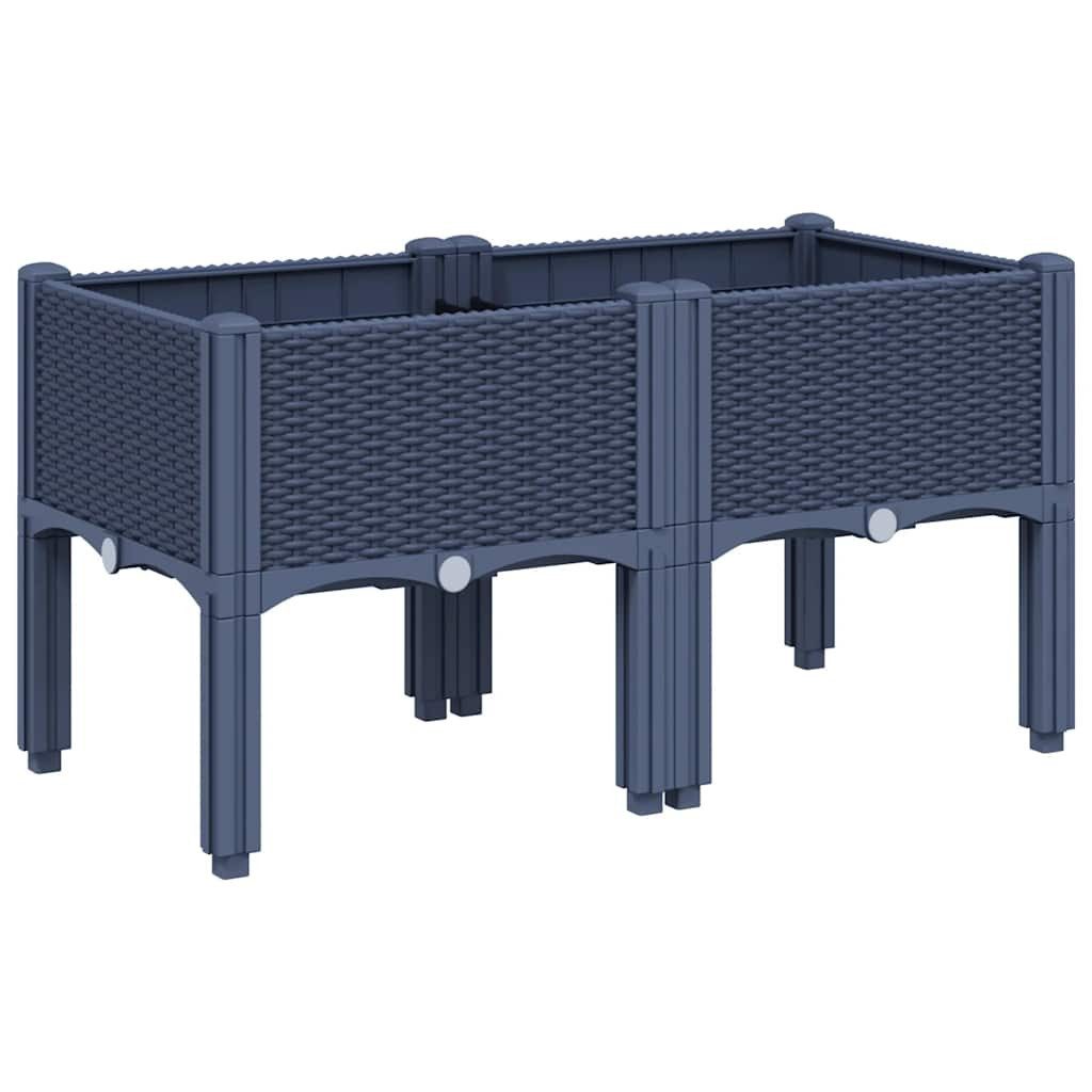 vidaXL Blumentopf Pflanzkasten mit Beinen Blaugrau günstig online kaufen