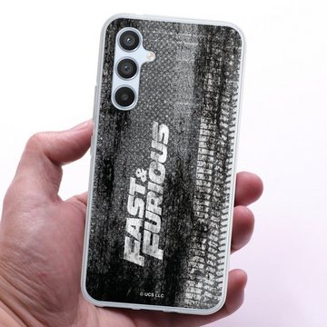 DeinDesign Handyhülle Fast & Furious Offizielles Lizenzprodukt Film Tyre Tracks on Asphalt, Samsung Galaxy A54 5G Silikon Hülle Bumper Case Handy Schutzhülle