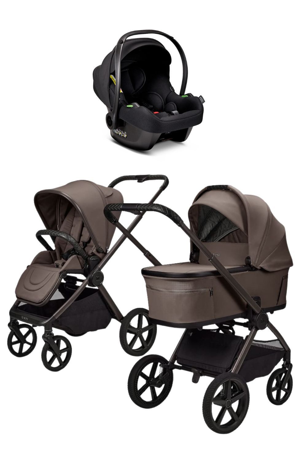 Moon Kombi-Kinderwagen Gio Fold Kombikinderwagen inkl. Cosmo 2.0, Gestell und Babywanne mit einem Handgriff zusammenfaltbar