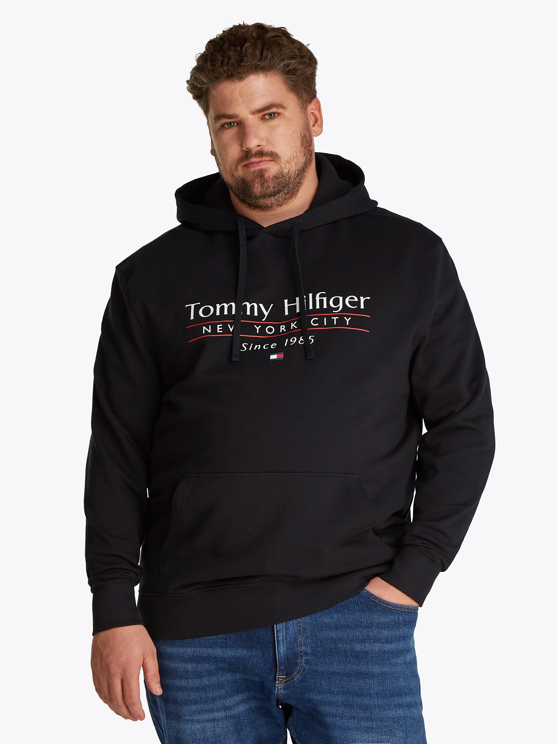 Tommy Hilfiger Big & Tall Kapuzensweatshirt BT-HILFIGER CENTER STACK HOODY-B Große Größen