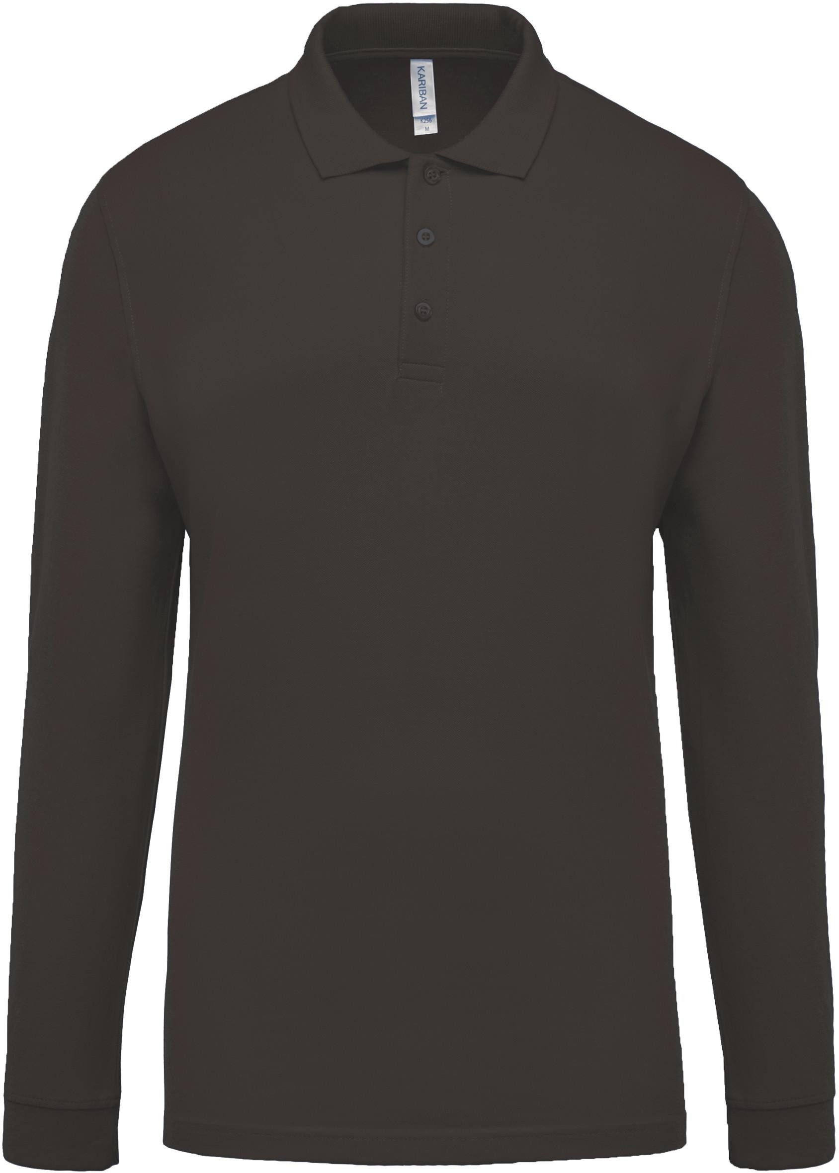 Kariban Langarm-Poloshirt Herren Langarm-Polohemd. Baumwollpiqué