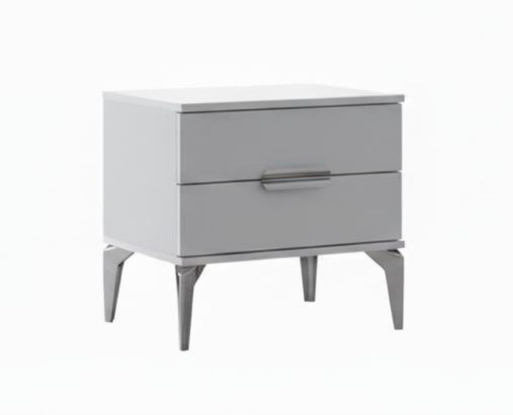JVmoebel Nachttisch Hochwertiger Designer Nachttisch Graue Nachtkonsole Edle Holzmöbel, Made in Europa