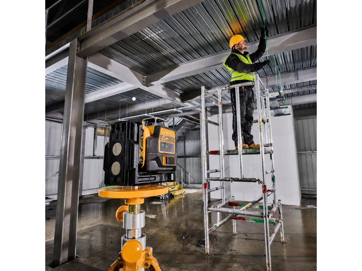 DeWalt Linienlaser 2x360Grad, gruen,10,8V/2Ah, (Set), inkl 2 Akkus, Ladegerät, Zieltafel und Lasersichtbrille, im Koffer