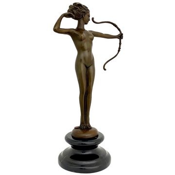 Aubaho Skulptur Bronzeskulptur Diana Bogen Antik-Stil Bronze Figur Statue Bronzefigur