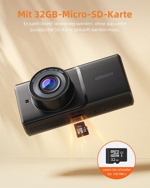 iZEEKER 3-Kanal Dashcam (Full HD, 1080P, 3-Kamera, G-Sensoren, Mit 32GB SD-Karte)