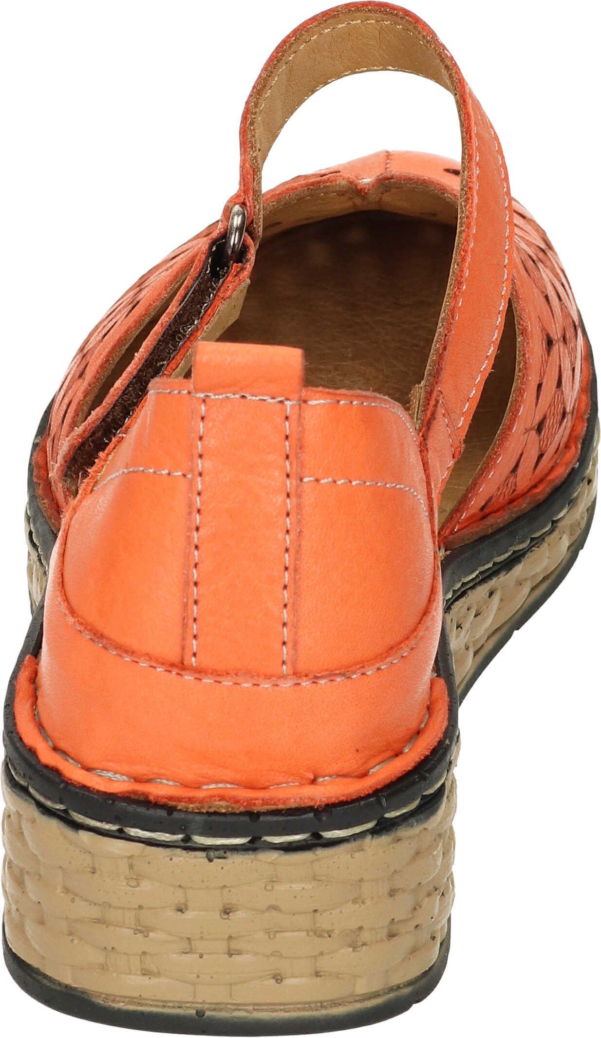 Manitu echtem Sandaletten Leder orange Sandalette aus