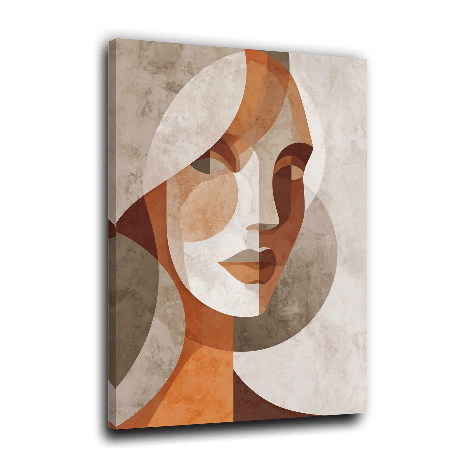Artedinoi Leinwandbild Frauenporträt abstrakt beige braun Leinwandbild Wandbild Kunstdruck XL, Frauenporträt in Beige-Braun