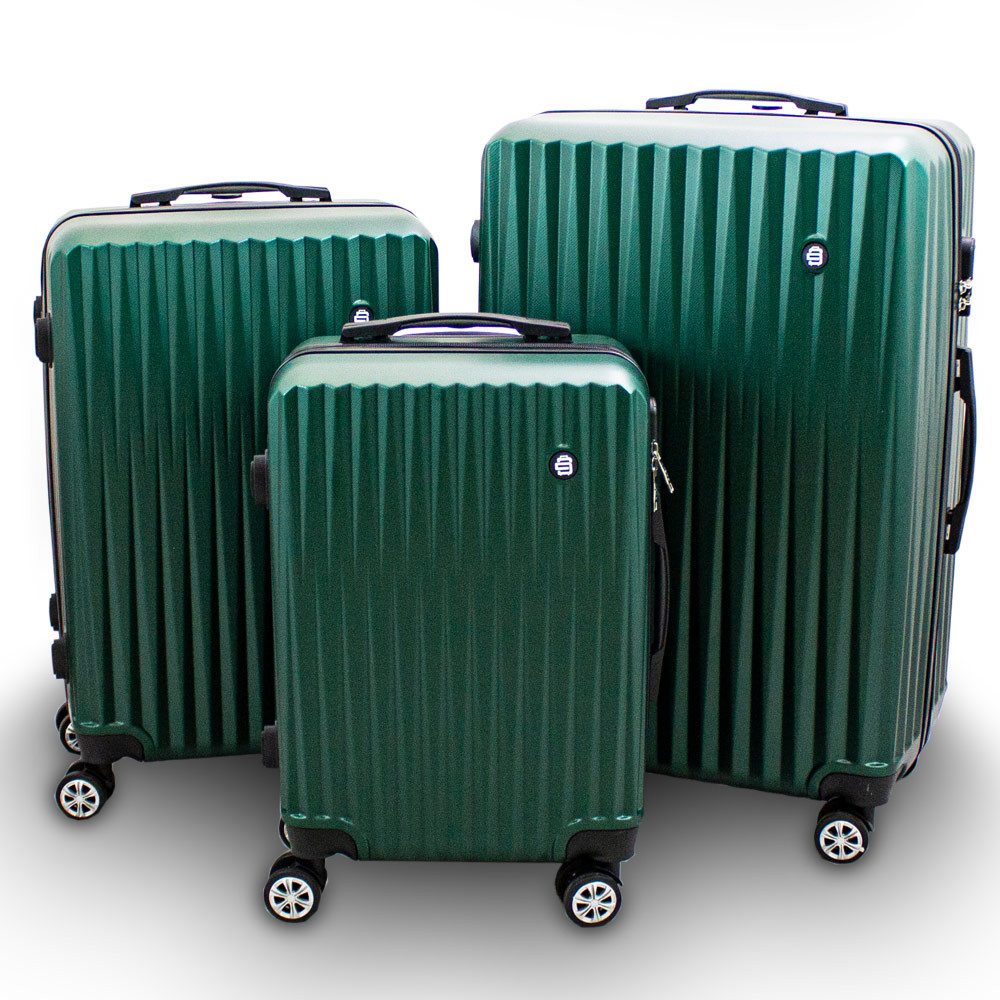 Barut Trolleyset Barut Reisekofferset 3-teilig Modell General Grün, 4 Rollen, (Set, 3 tlg., MS-17076)