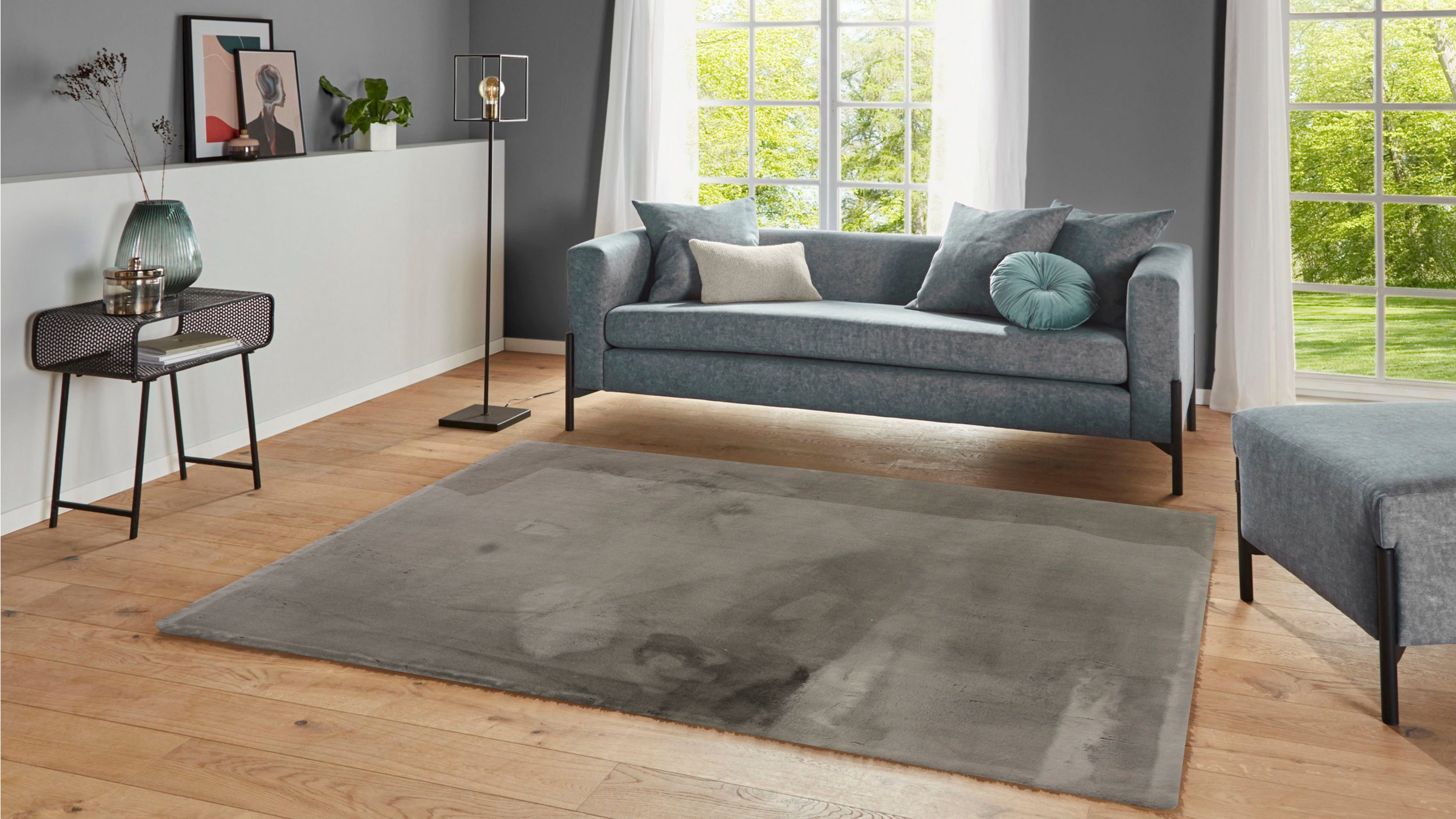 Höhe: taupe mm, Balu, Kunstfell Kaninchenfell-Haptik, rechteckig, Schlafzimmer Nachhaltiger Fellteppich weich, Teppich, 20 Modern, kuschelig, Langflor, Leonique, Wohnzimmer,