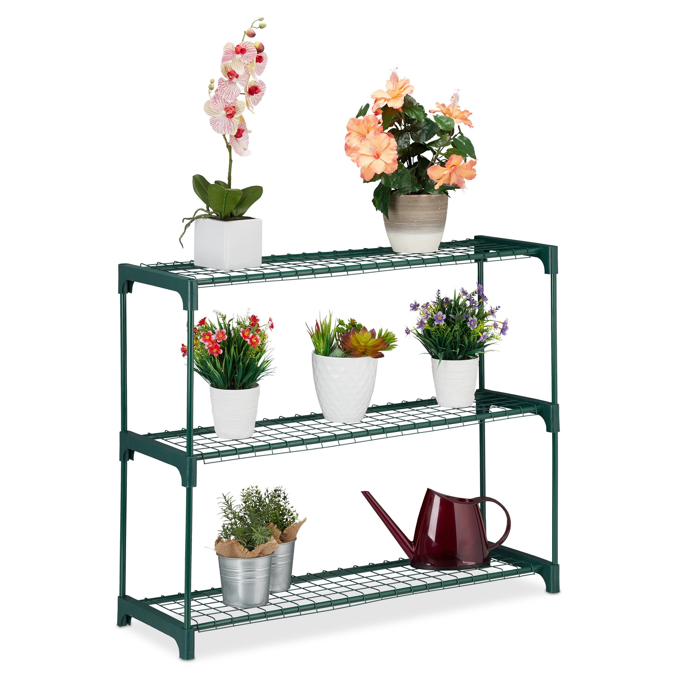 relaxdays Blumenständer Pflanzenregal mit 3 Ablagen günstig online kaufen
