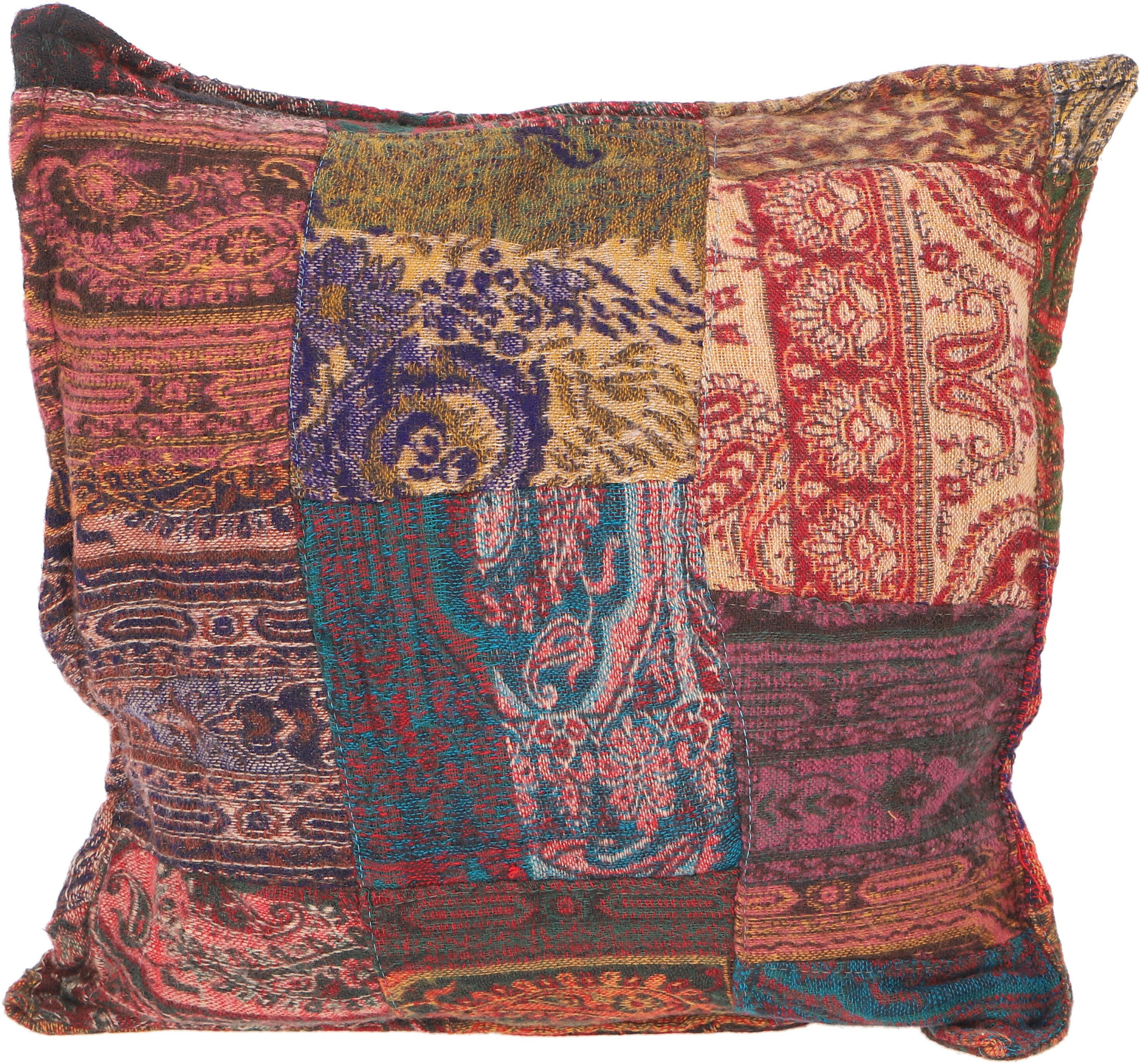 Guru-Shop Kissenbezüge Flauschige Patchwork Boho Kissenhülle,..