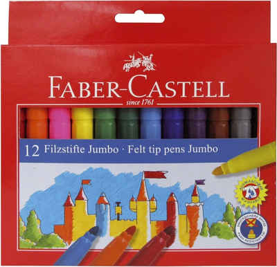 Faber-Castell Faserstift FABER-CASTELL Fasermaler Jumbo, 12er Kartonetui