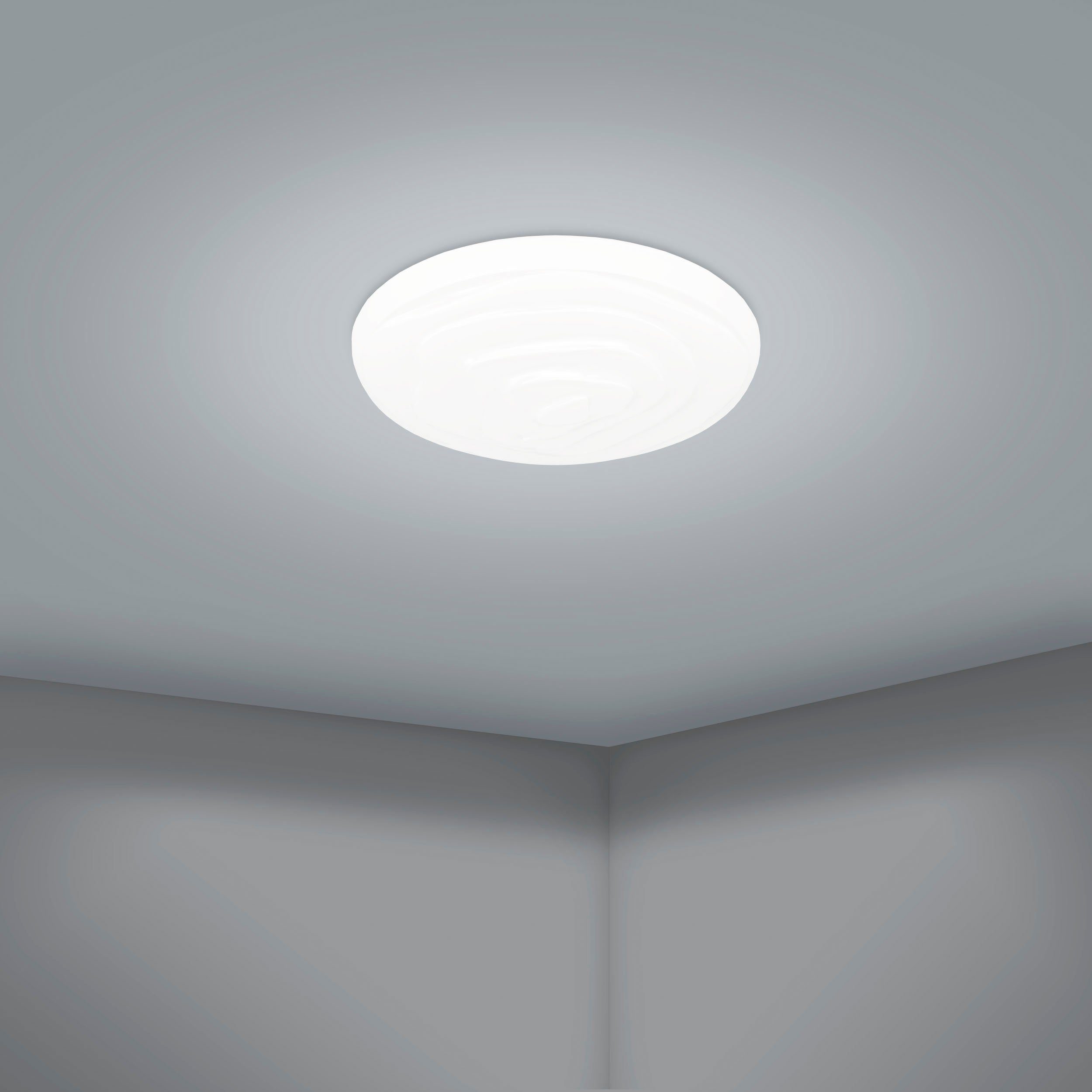EGLO Deckenleuchte BATTISTONA, LED fest integriert, warmweiß - kaltweiß, Deckenleuchte in weiß aus Stahl - warmweiß - kaltweiß