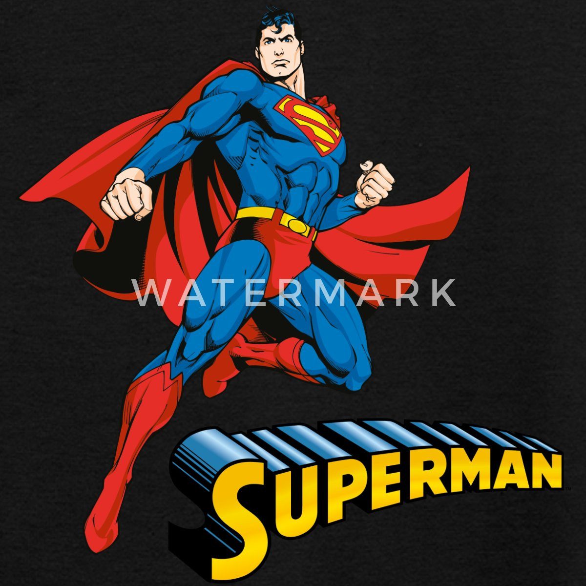 Spreadshirt T-Shirt DC Comics Superman Pose + Schriftzug Teenager T-Shirt (1-tlg)