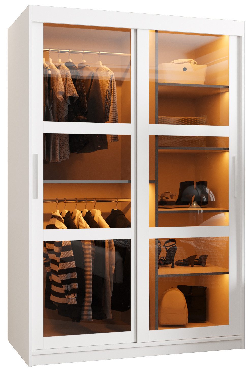 ABIKS MÖBEL Schwebetürenschrank DATA Schlafzimmerschrank - mit Schiebetüren, Kleiderstange, Regalen
