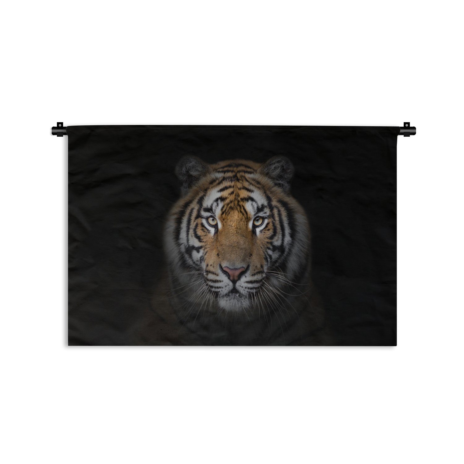 - Tiere, - Wandbehang, Wanddekoobjekt MuchoWow Kinderzimmer Porträt für Schlafzimmer, Wanddeko Wildtiere Wohnzimmer, - Tiger Kleid, Schwarz -