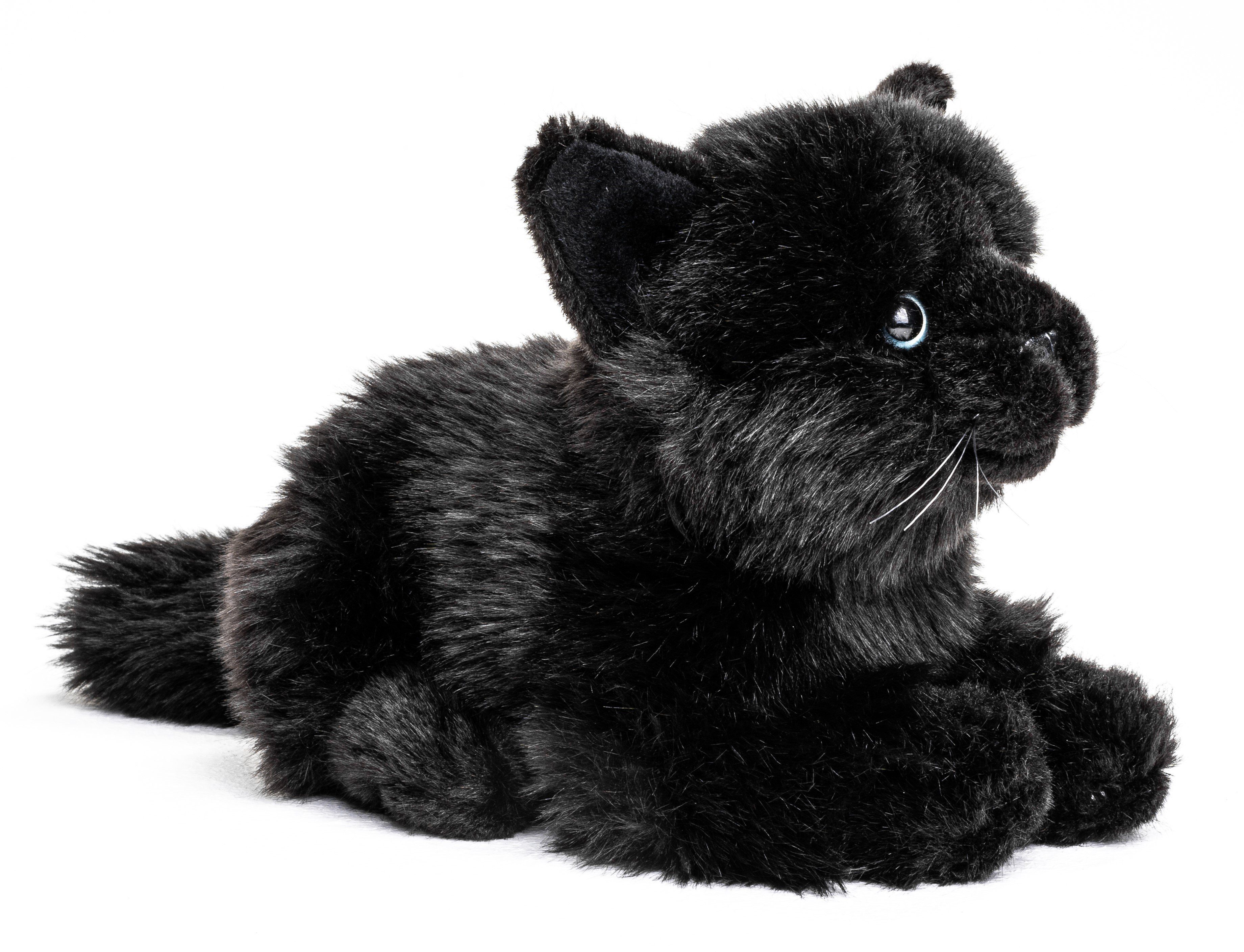 Uni-Toys Kuscheltier Katze, liegend - versch. Fellfarben - Länge 20 cm - Plüsch, Plüschtier, zu 100 % recyceltes Füllmaterial