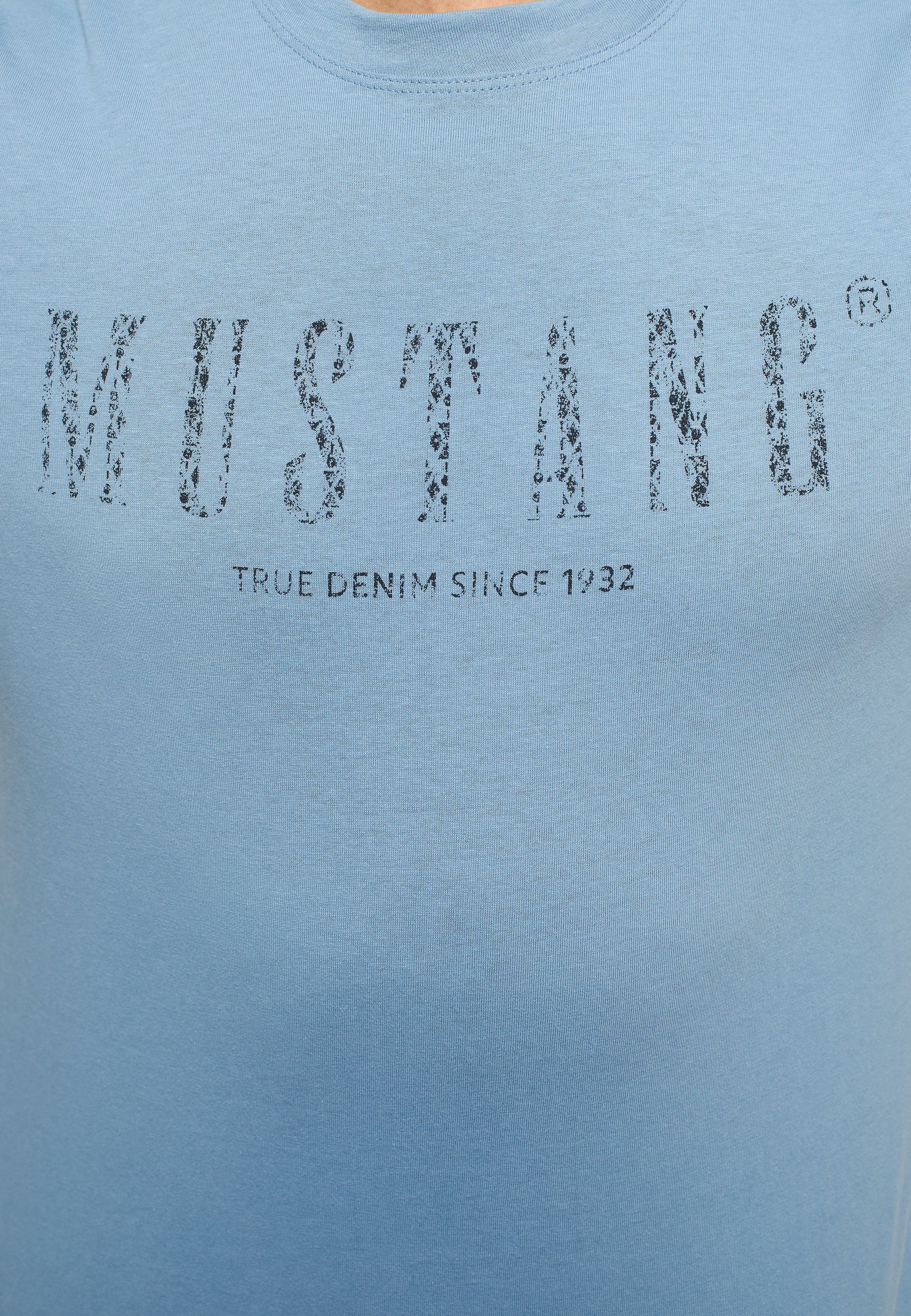 MUSTANG Kurzarmshirt Print-Shirt, Gerader Saum