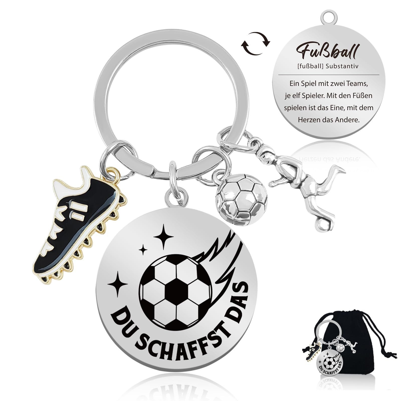 FOUORTUNATE-BEE Schlüsselanhänger Fußball Schlüsselanhänger Geschenke für Jungs