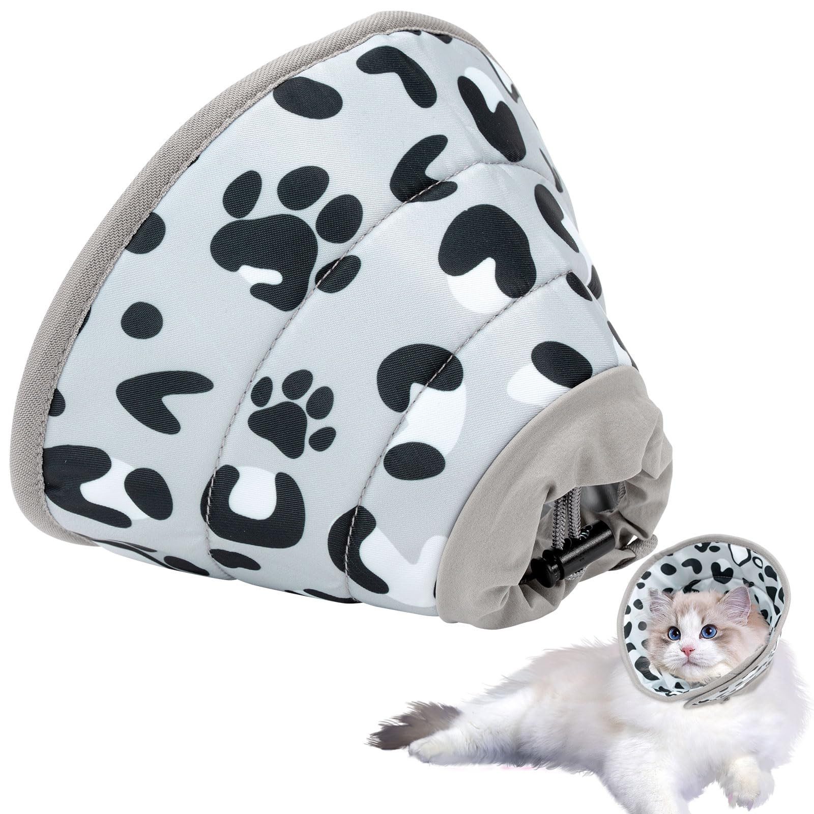 Beaface Schutzkragen Weiches Katzenhalsband für nach der Operation und bei Verletzungen, verstellbares Halsband für Katzen, verhindert das Lecken von Wunden