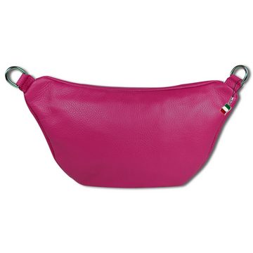 FLORENCE Gürteltasche Florence Echtleder Damen BomBag extra groß (Gürteltasche), Damen Leder Gürteltasche, pink, fuchsia ca. 37cm x ca. 20cm