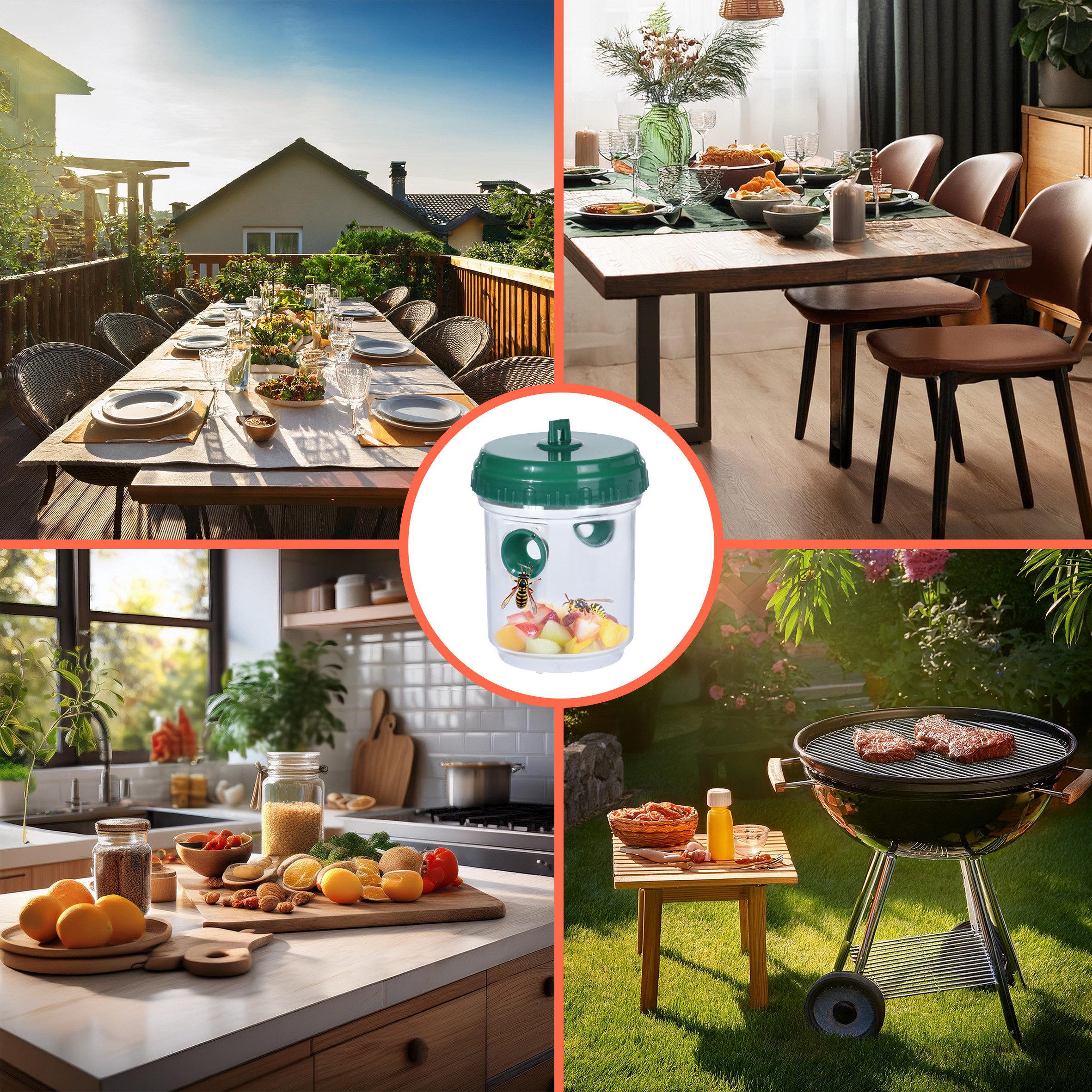 Spetebo Insektenfalle Wespen Lebendfalle zum Hängen oder Aufstellen, inklusive Band zum Aufhängen