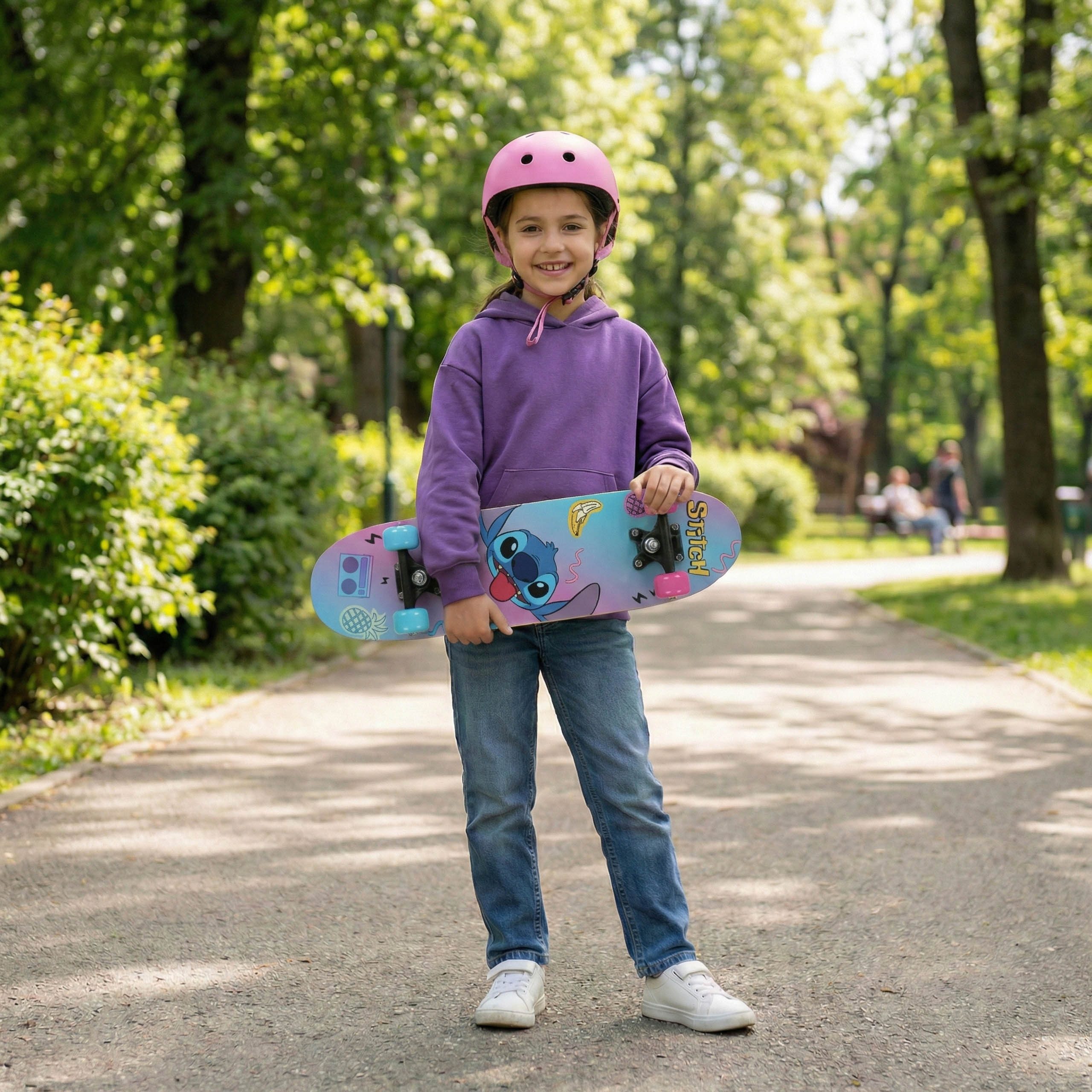 Disney Skateboard DISNEY Stitch Kinder Skateboard aus Holz 61cm, 20-50kg – Bild 4 von 5