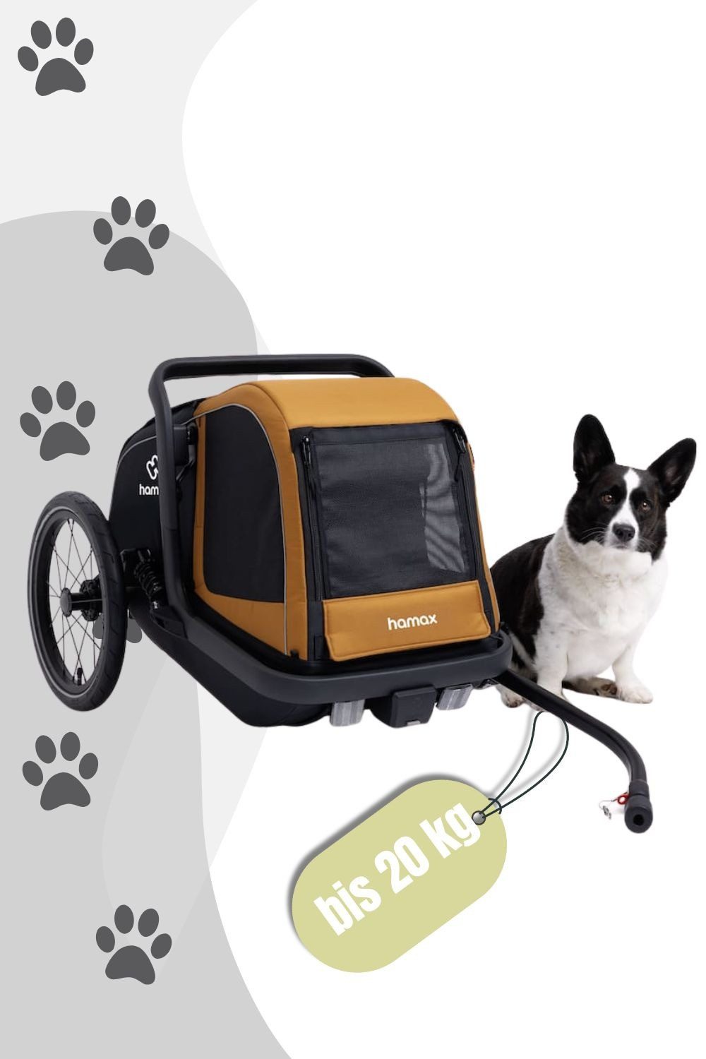 Hamax Fahrradhundeanhänger Hamax Milou S Hundeanhänger (für Hunde bis 20 kg)